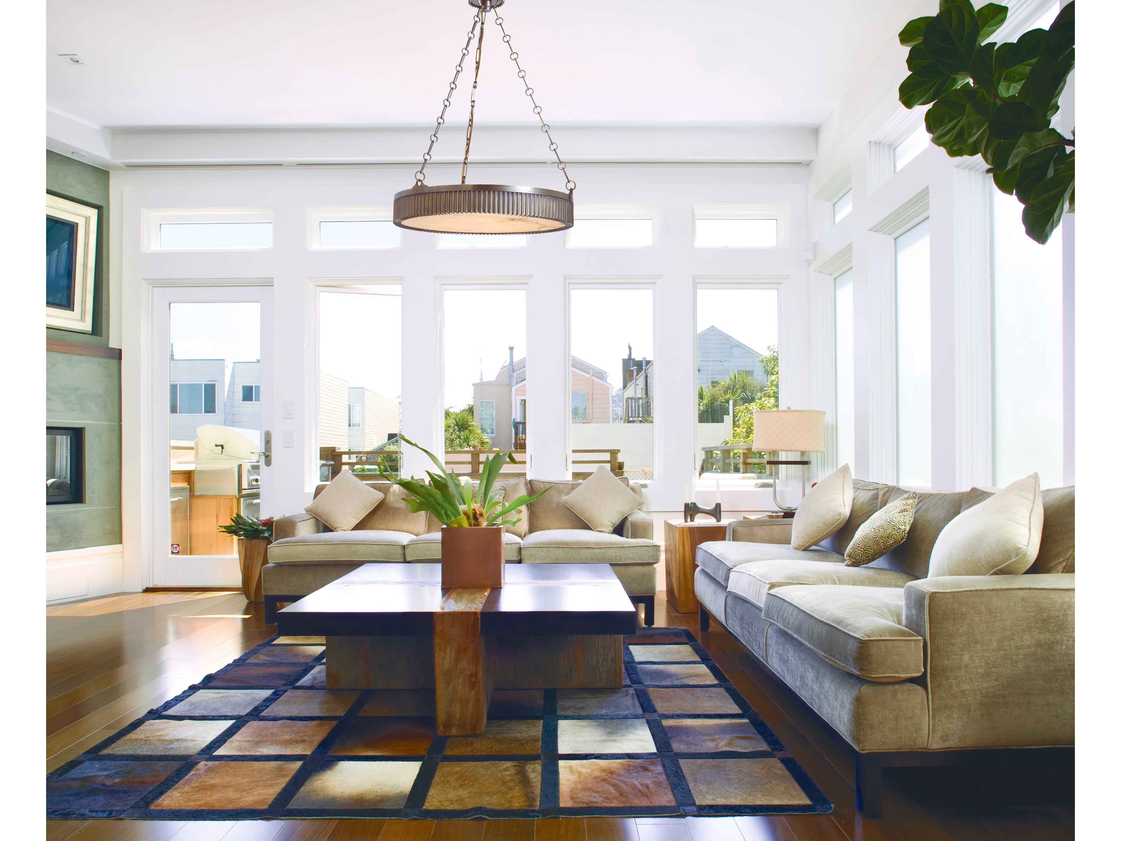 Hudson Valley Lynden 5-Light Polished Nickel Drum Pendant