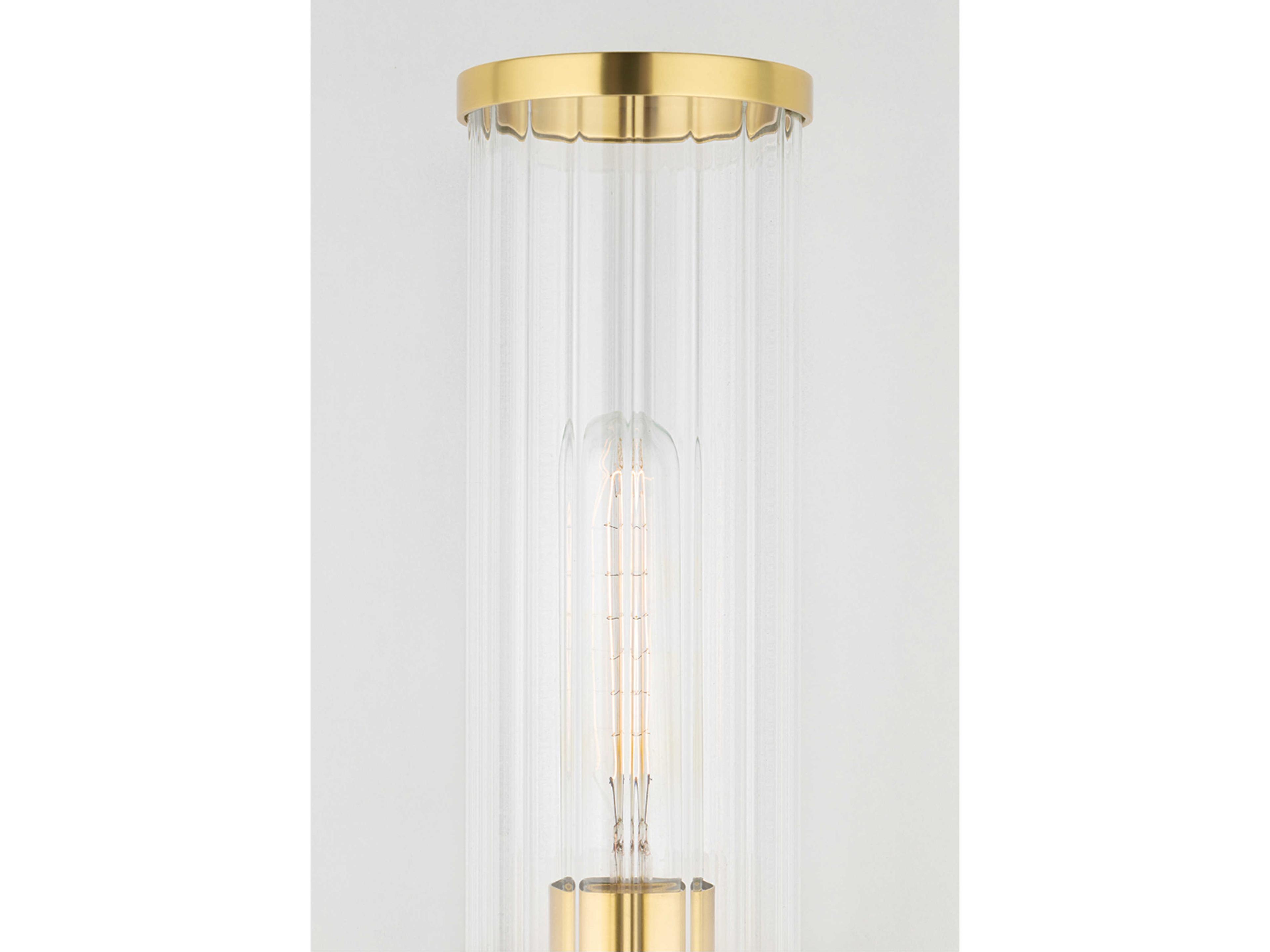 Hudson Valley Malone 2-Light Aged Brass Clear Glass Wall Sconce