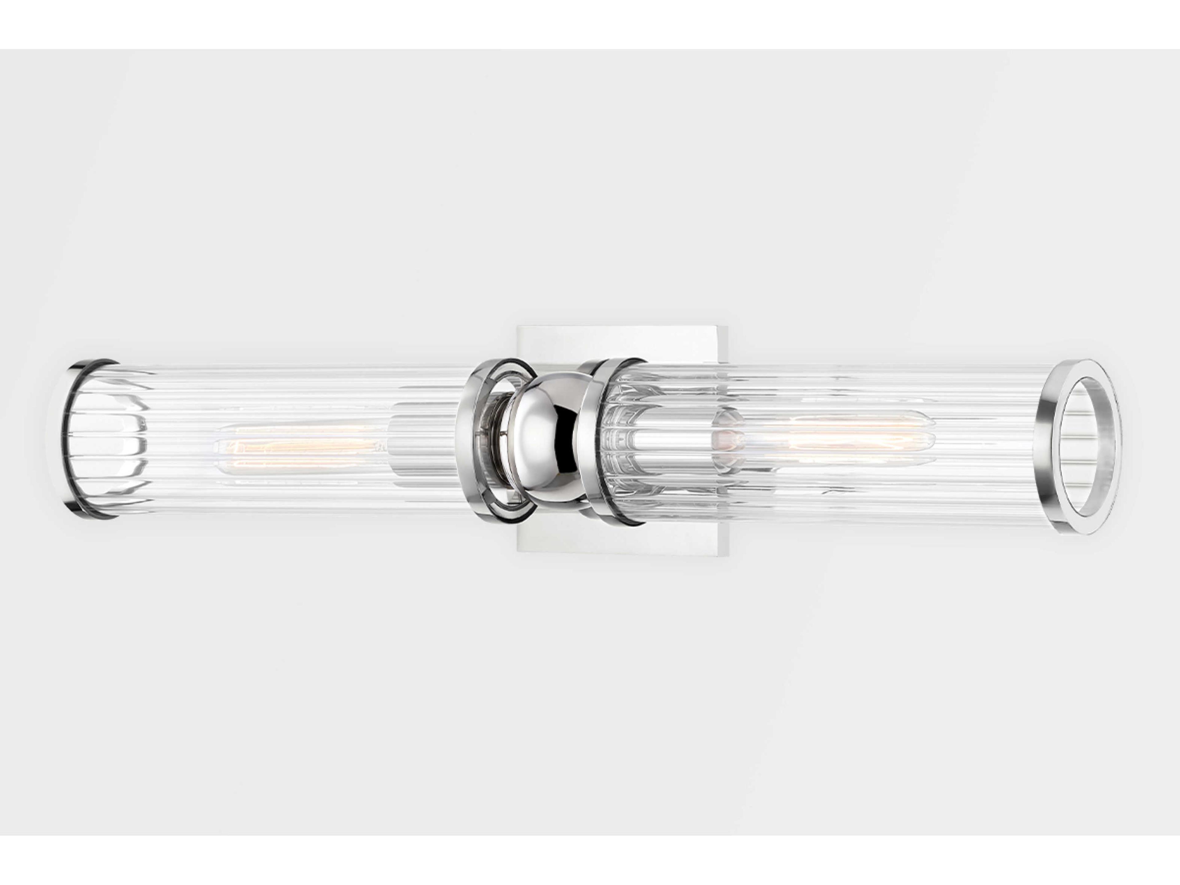 Hudson Valley Malone 2-Light Polished Nickel Clear Glass Wall Sconce