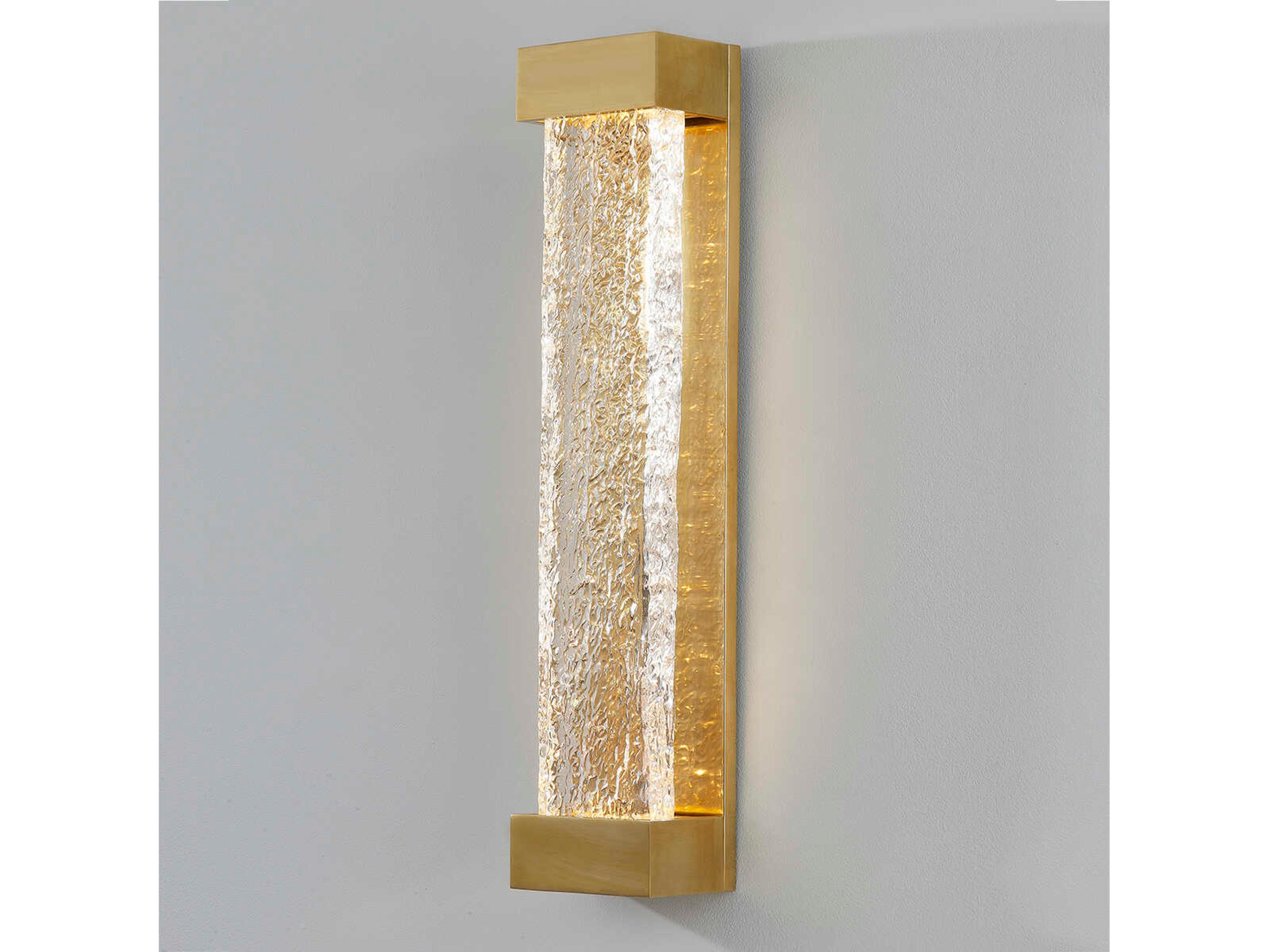 Hudson Valley Wharton 1-Light Aged Brass Glass LED Wall Sconce