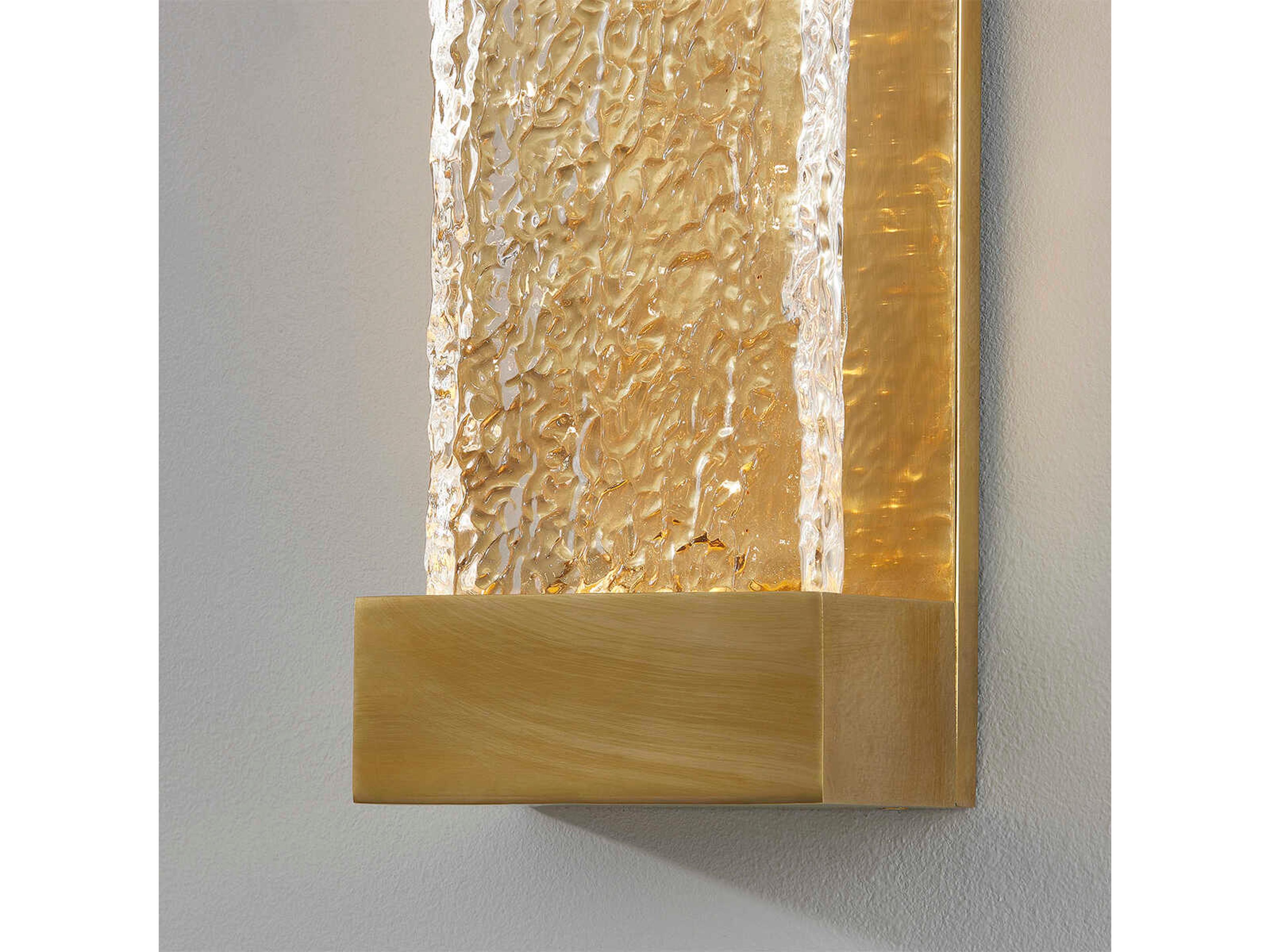 Hudson Valley Wharton 1-Light Aged Brass Glass LED Wall Sconce