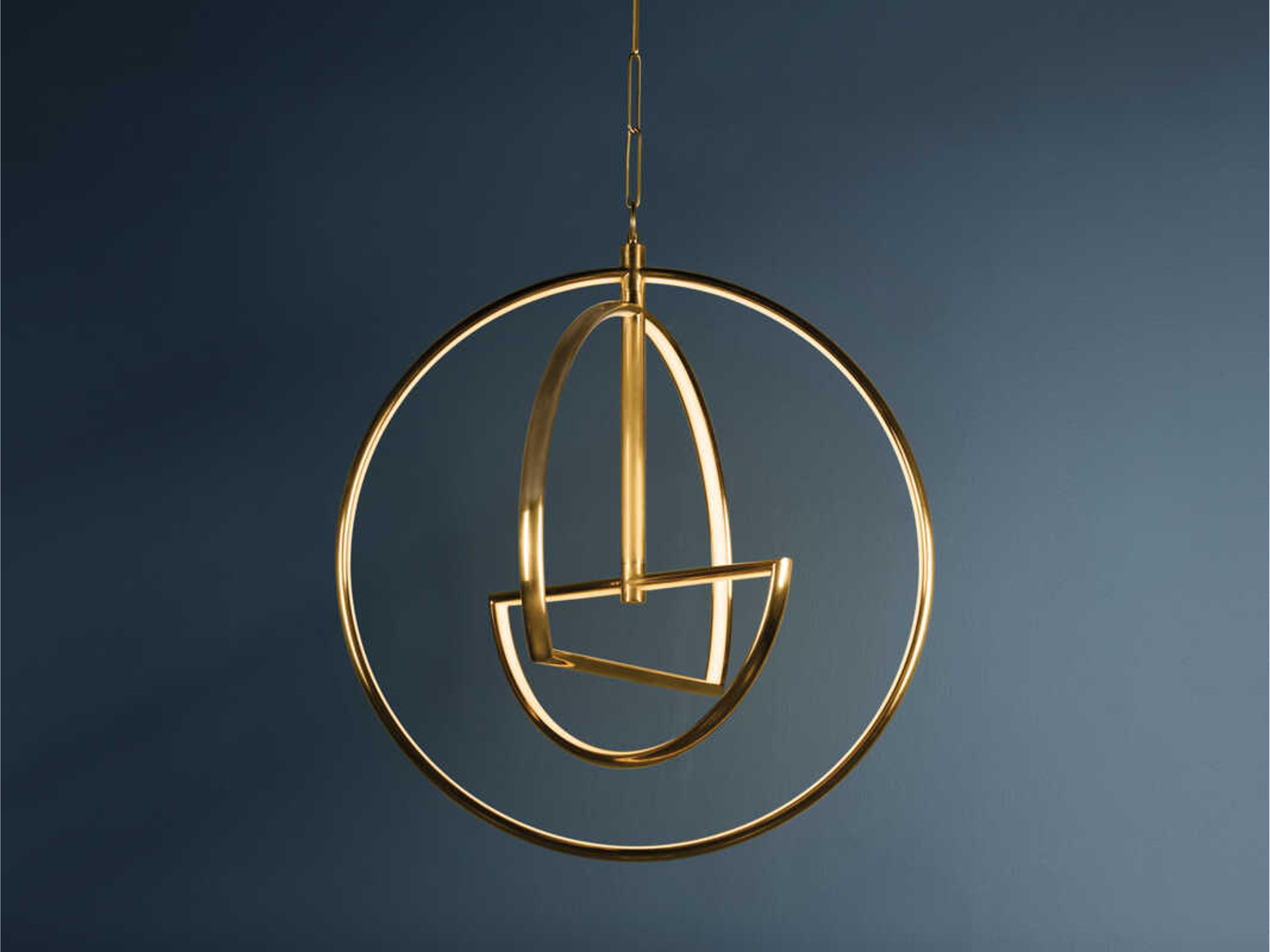 Hudson Valley Welland 3-Light Aged Brass LED Geometric Pendant