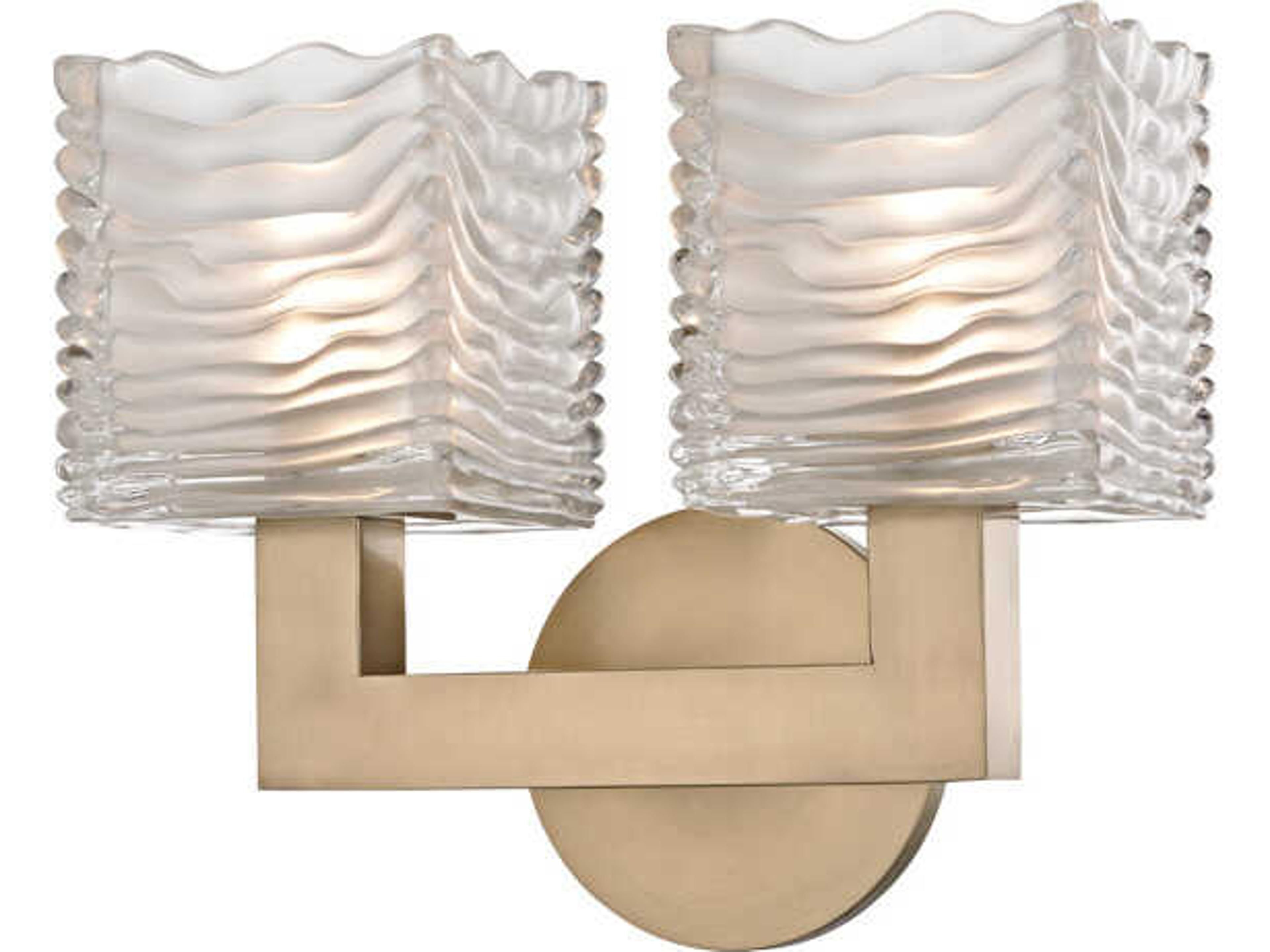 Sagamore 2-Light Aged Brass Glass Vanity Light