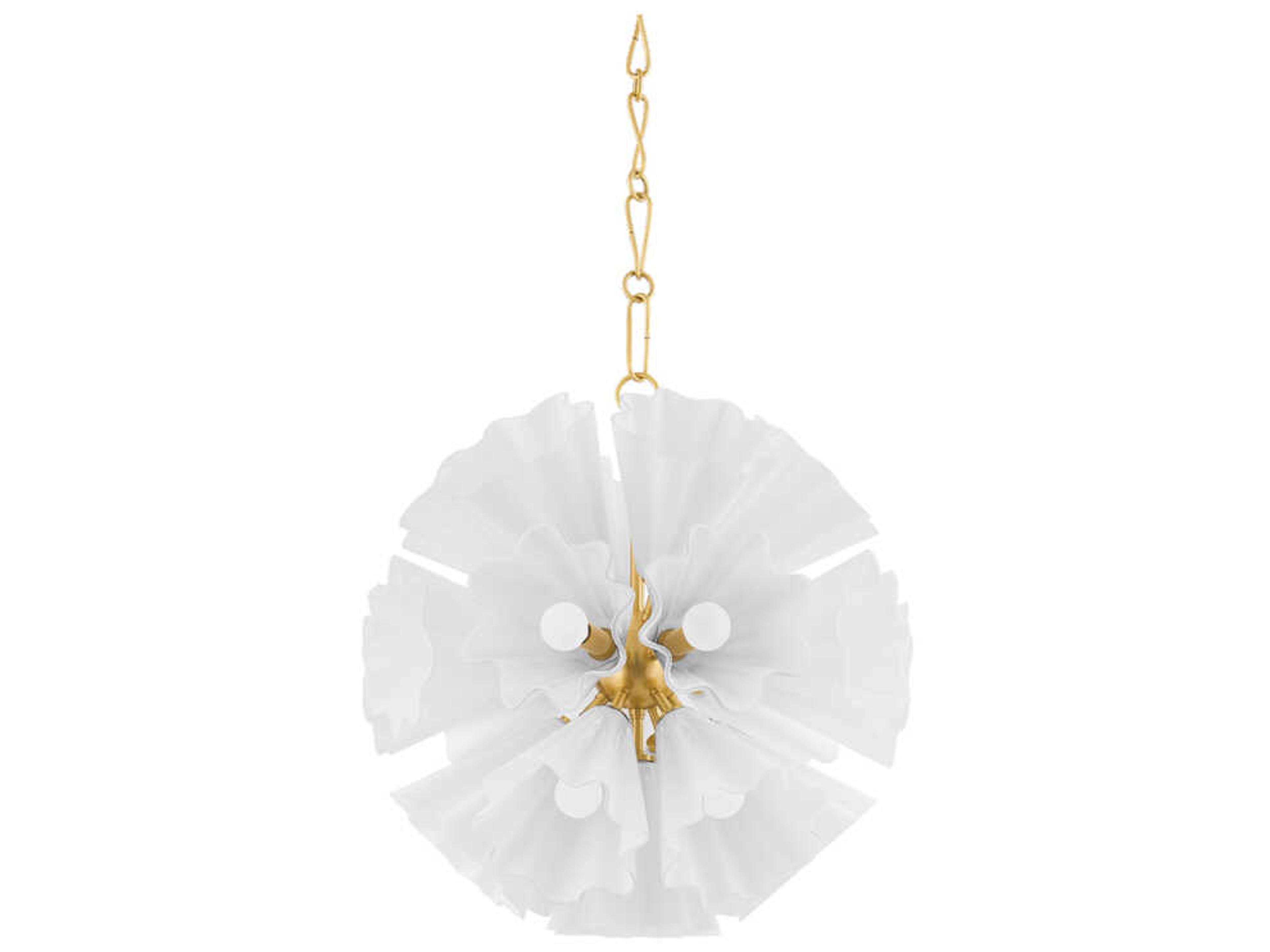 Capri 22-Light Aged Brass Glass Sputnik Pendant