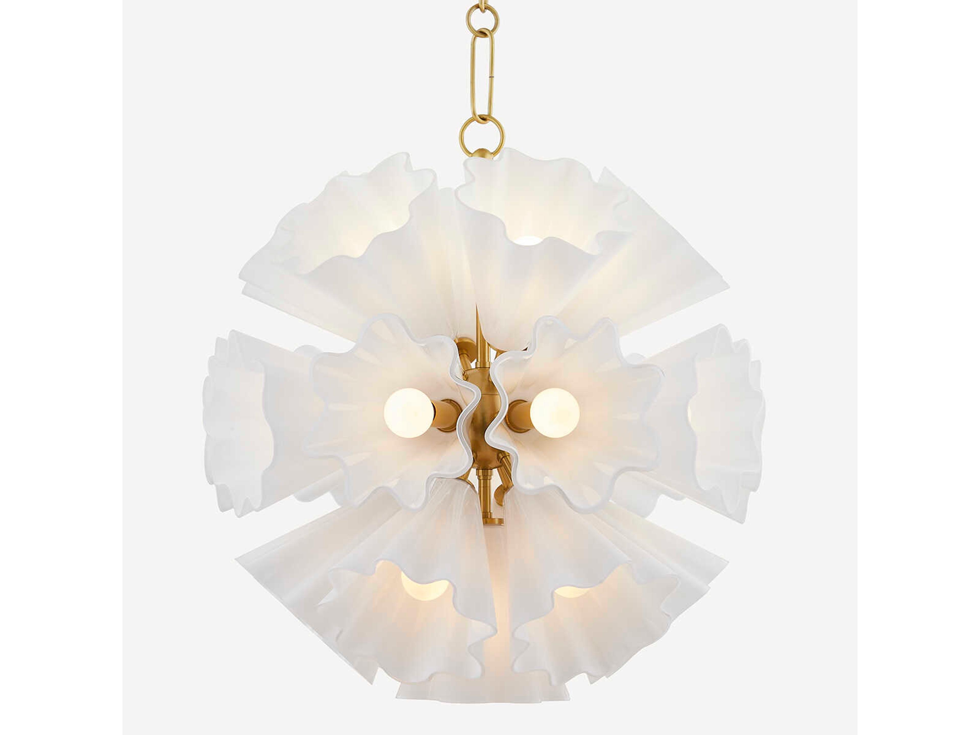 Hudson Valley Capri 22-Light Aged Brass Glass Sputnik Pendant