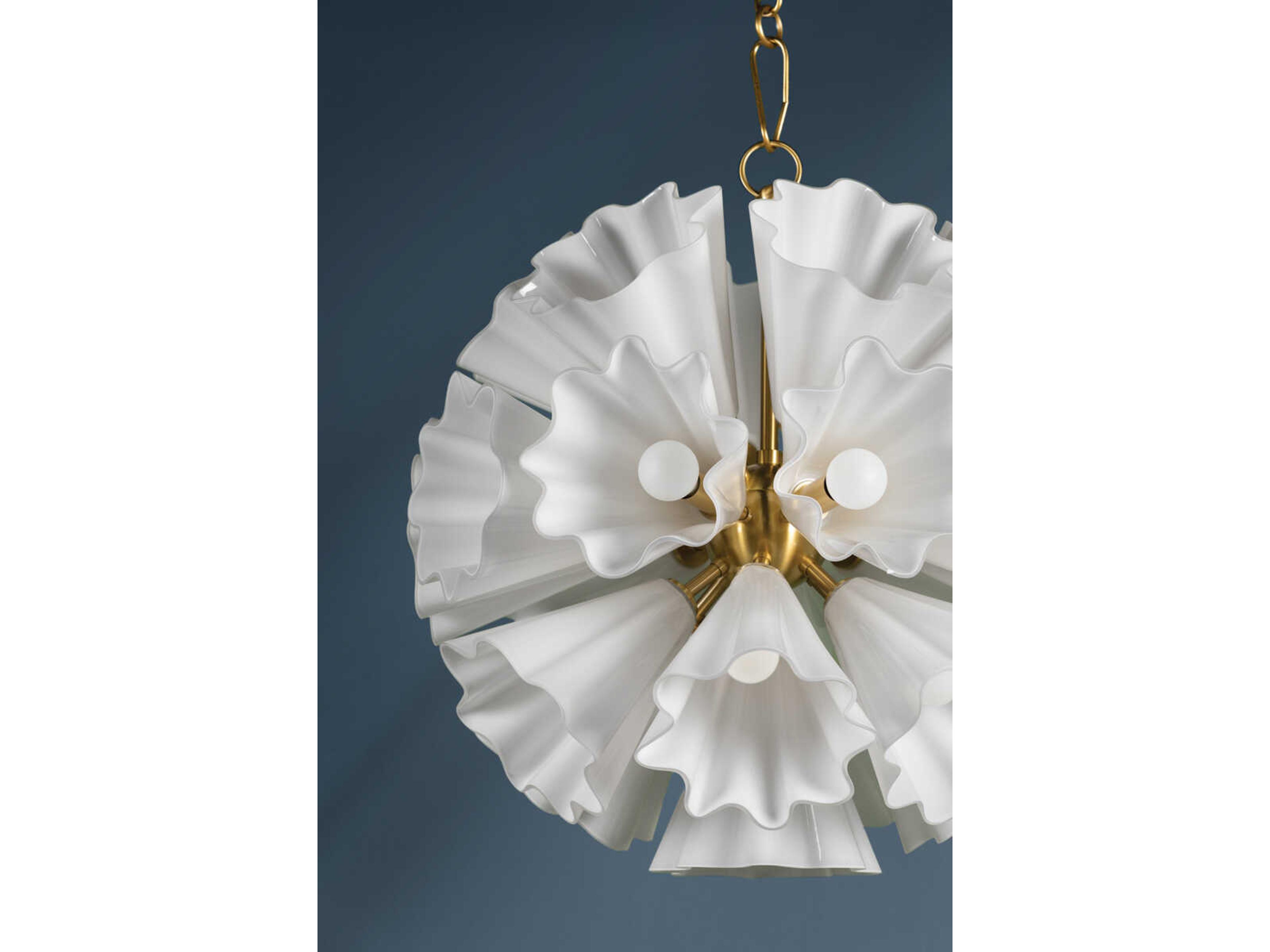 Hudson Valley Capri 22-Light Aged Brass Glass Sputnik Pendant