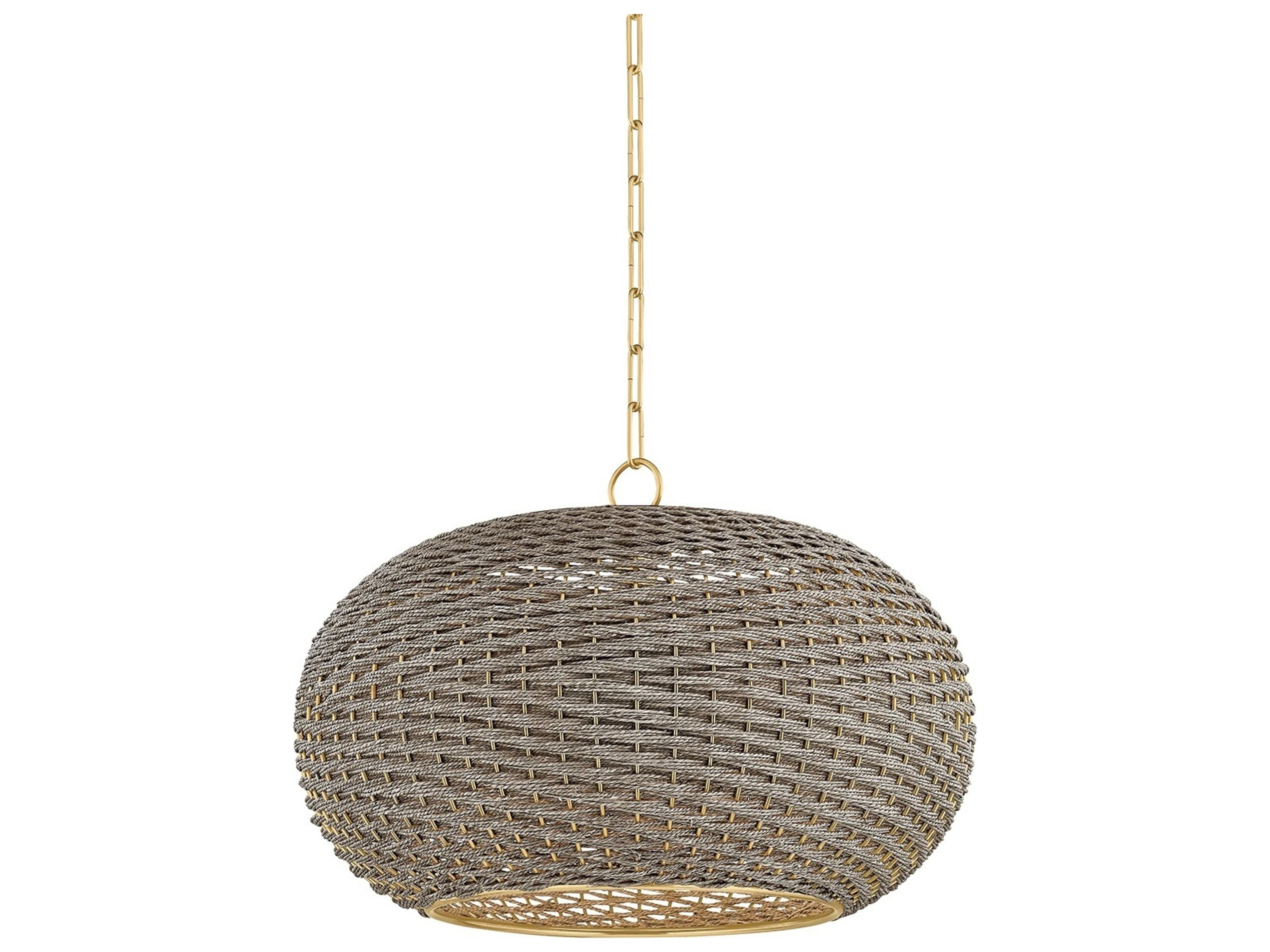 Penarth 1-Light Aged Brass Pendant