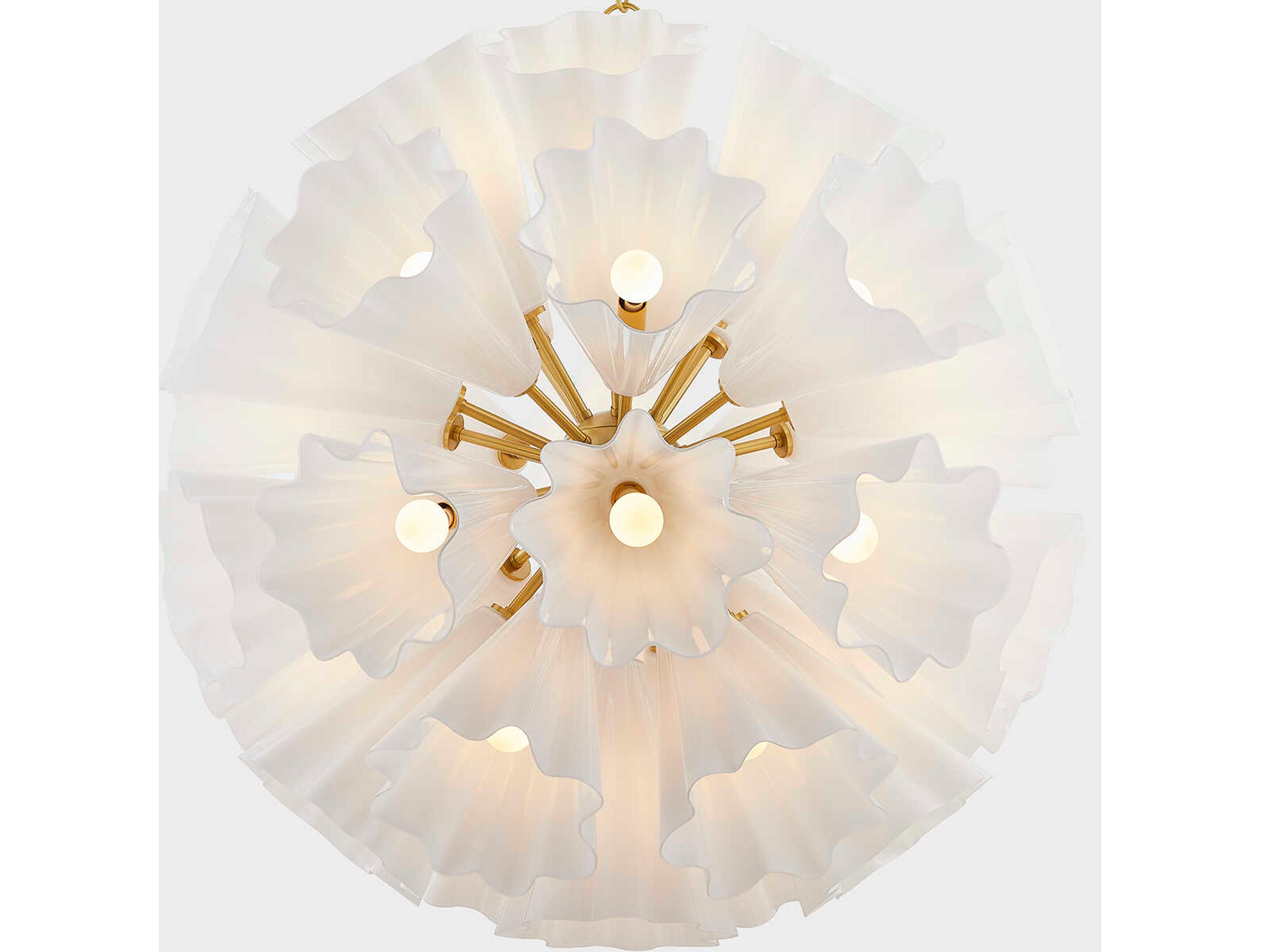 Hudson Valley Capri 33-Light Aged Brass Glass Sputnik Pendant