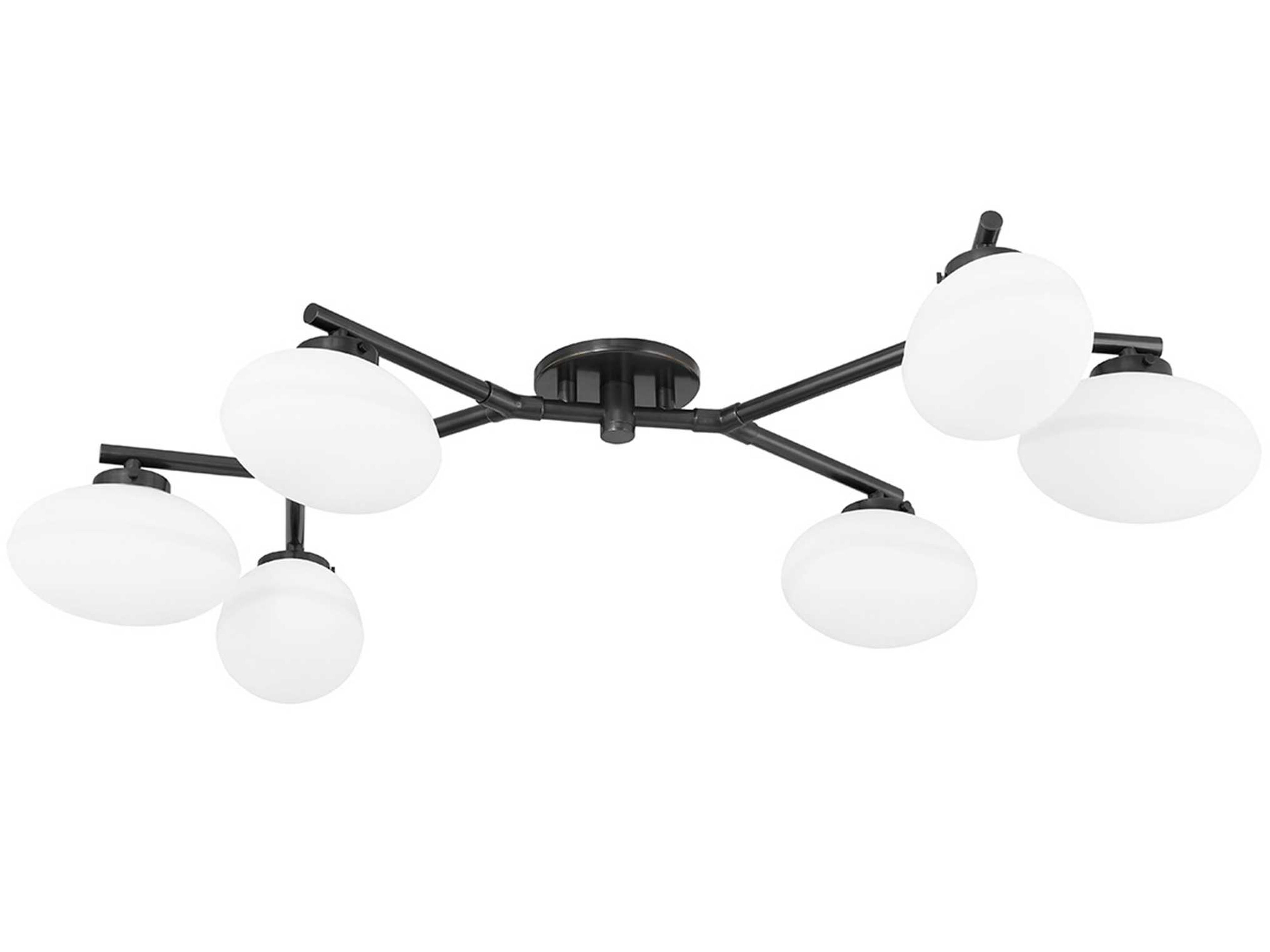 Wagner 6-Light Old Bronze Glass LED Globe Semi Flush Mount