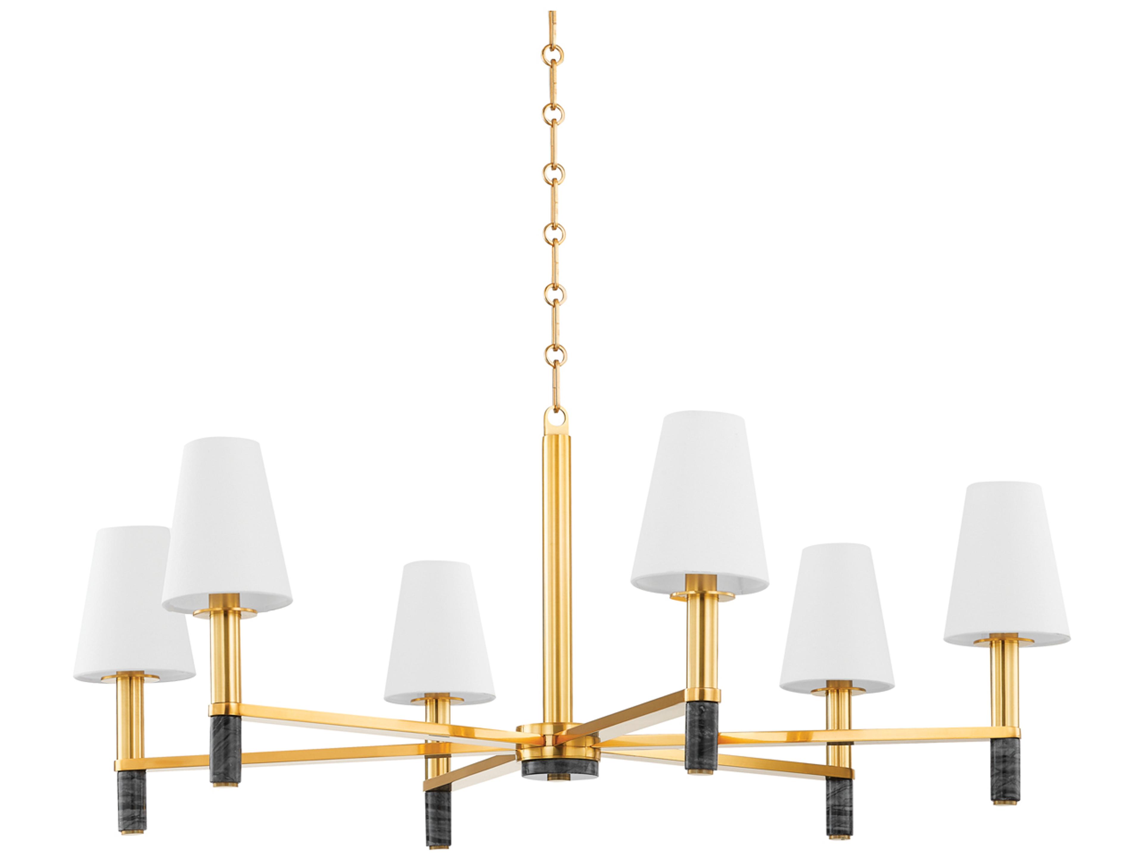 Montreal 6-Light Aged Brass Chandelier