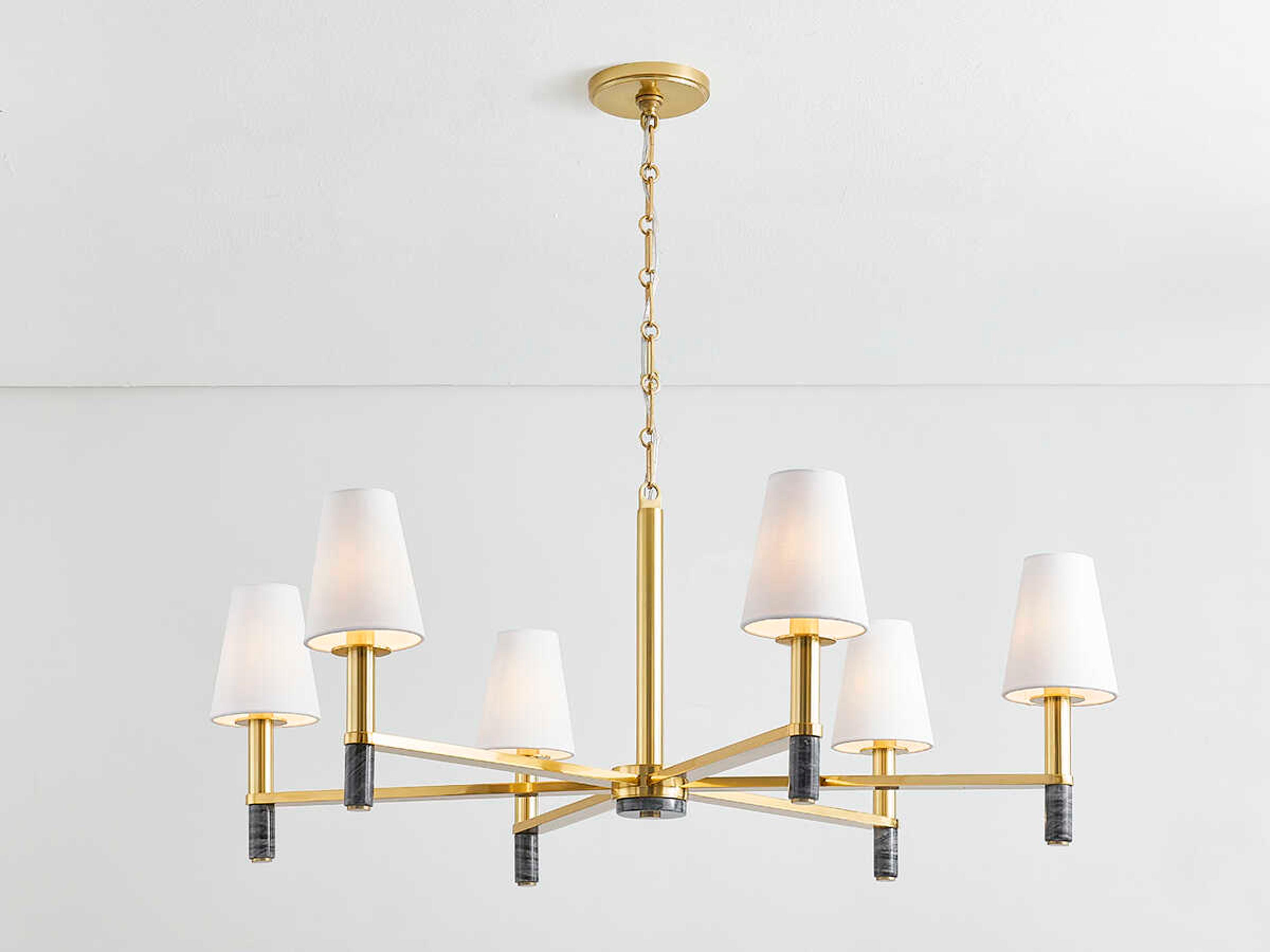 Hudson Valley Montreal 6-Light Aged Brass Chandelier