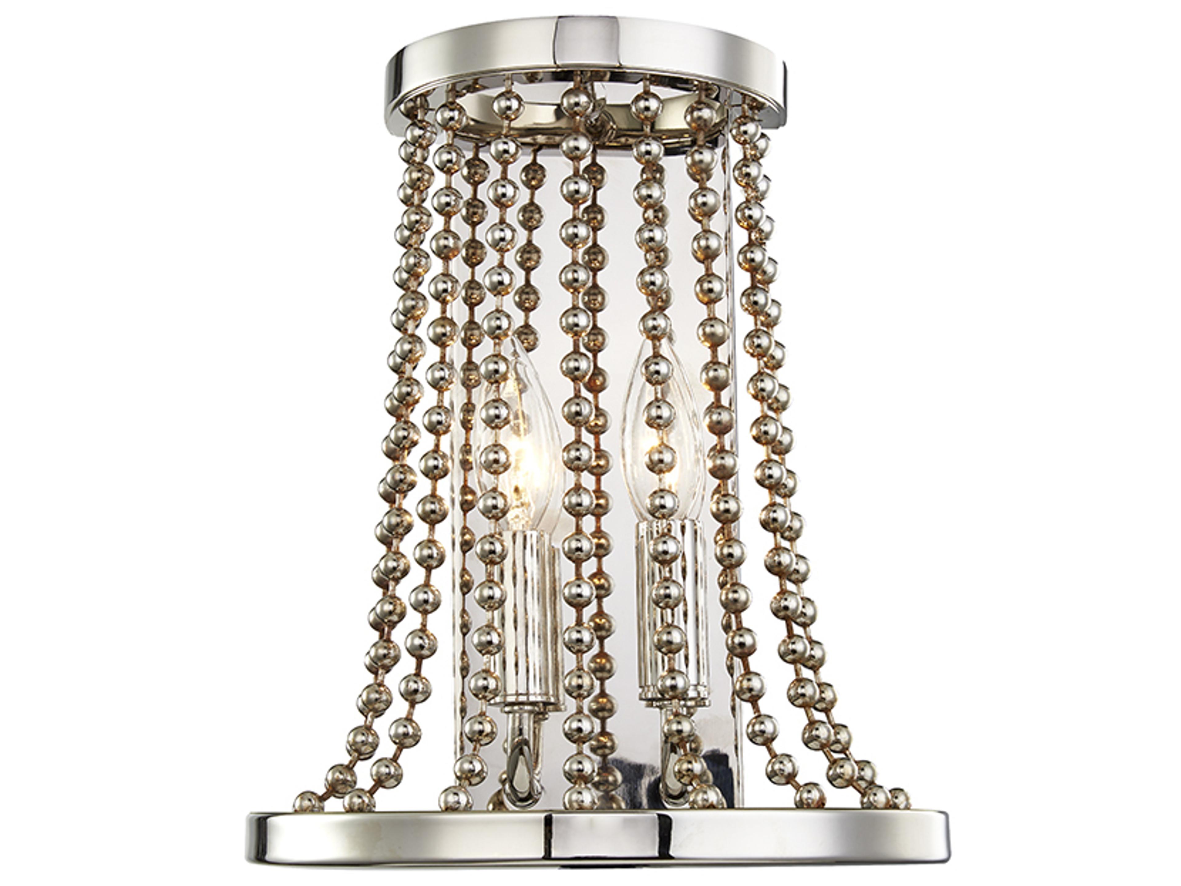 Spool 2-Light Polished Nickel Wall Sconce