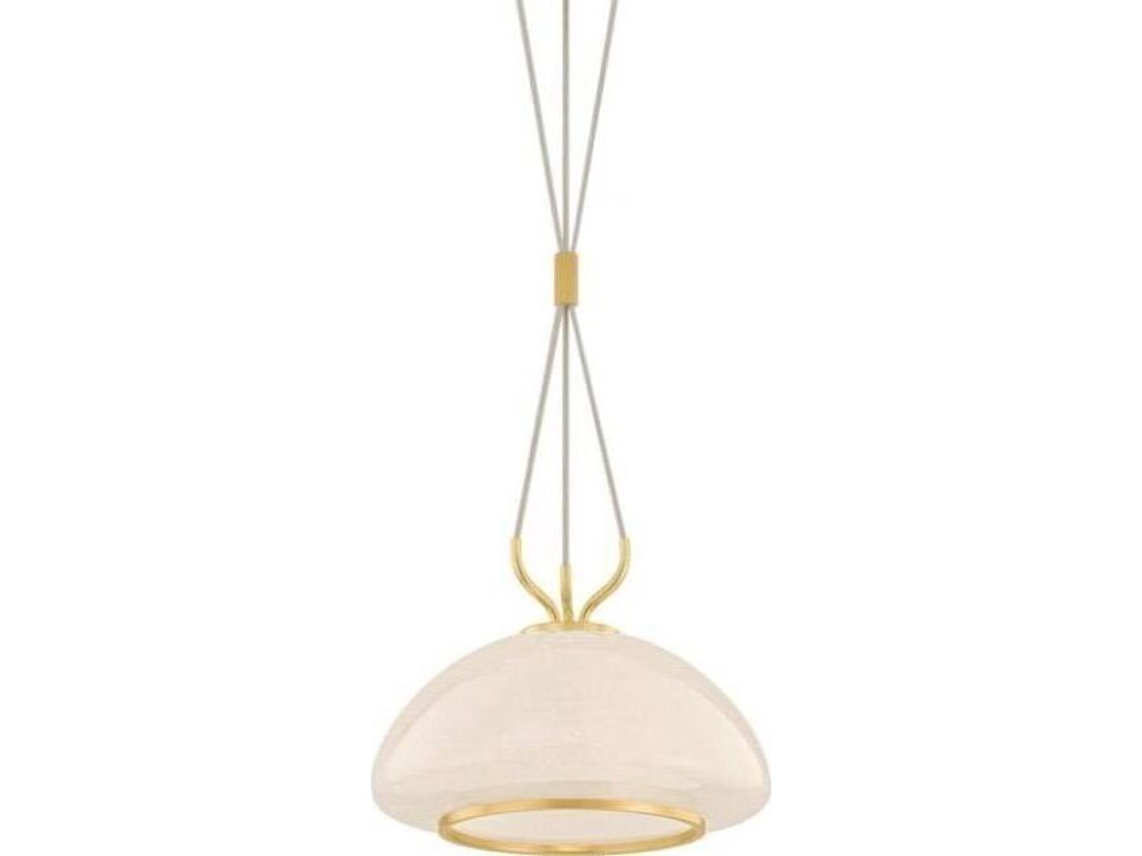 Baudette 1-Light Aged Brass Dome Pendant