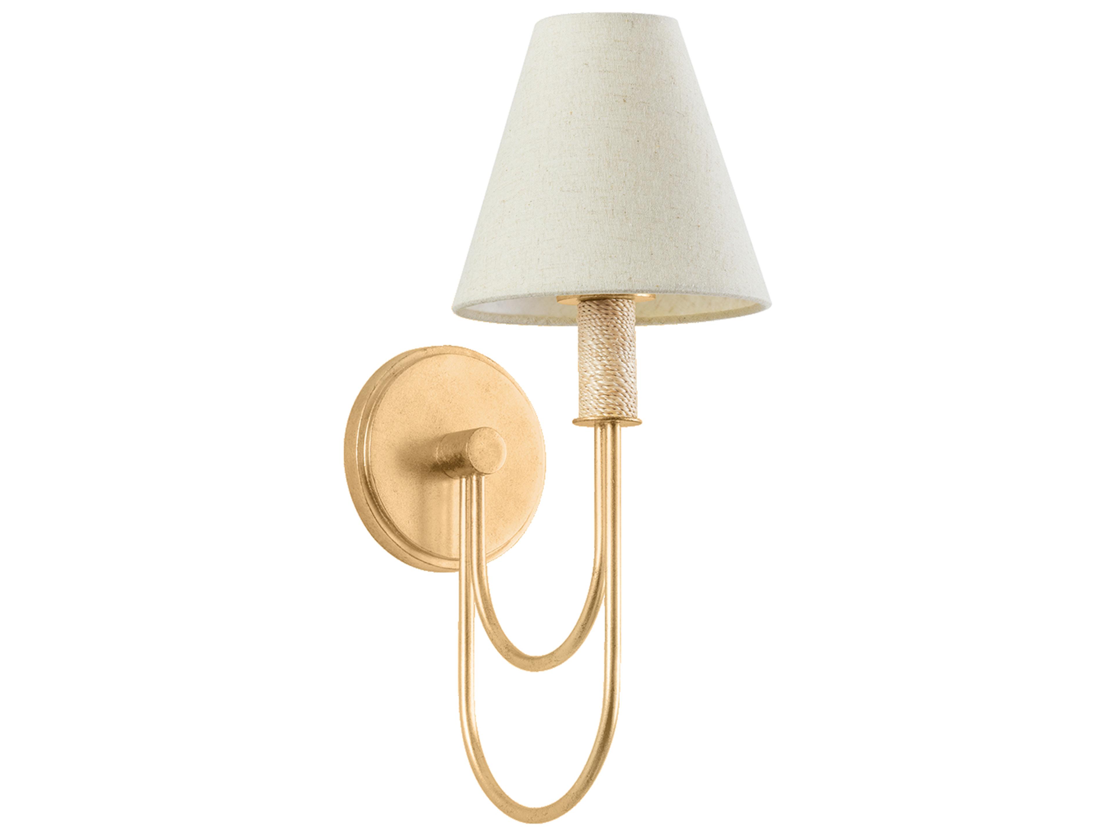 Warrensburg 1-Light Vintage Gold Leaf Wall Sconce