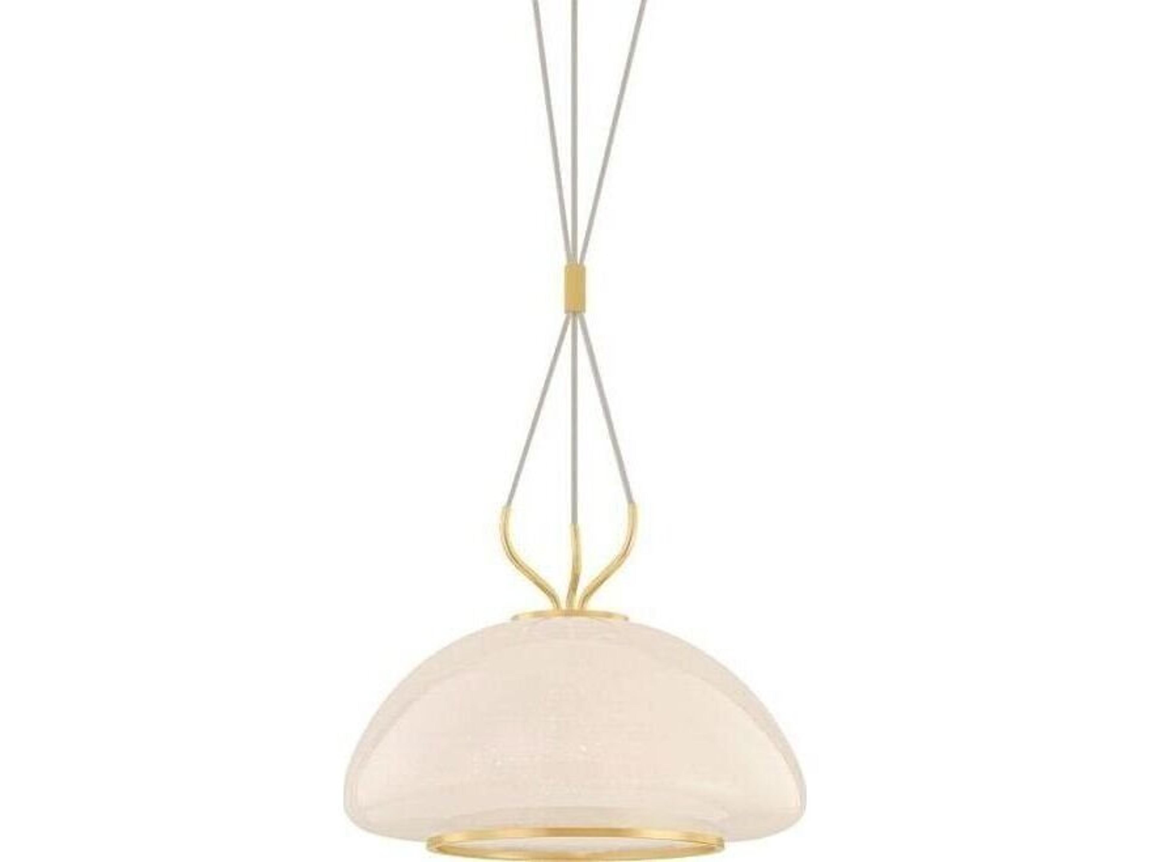 Baudette 1-Light Aged Brass Dome Pendant