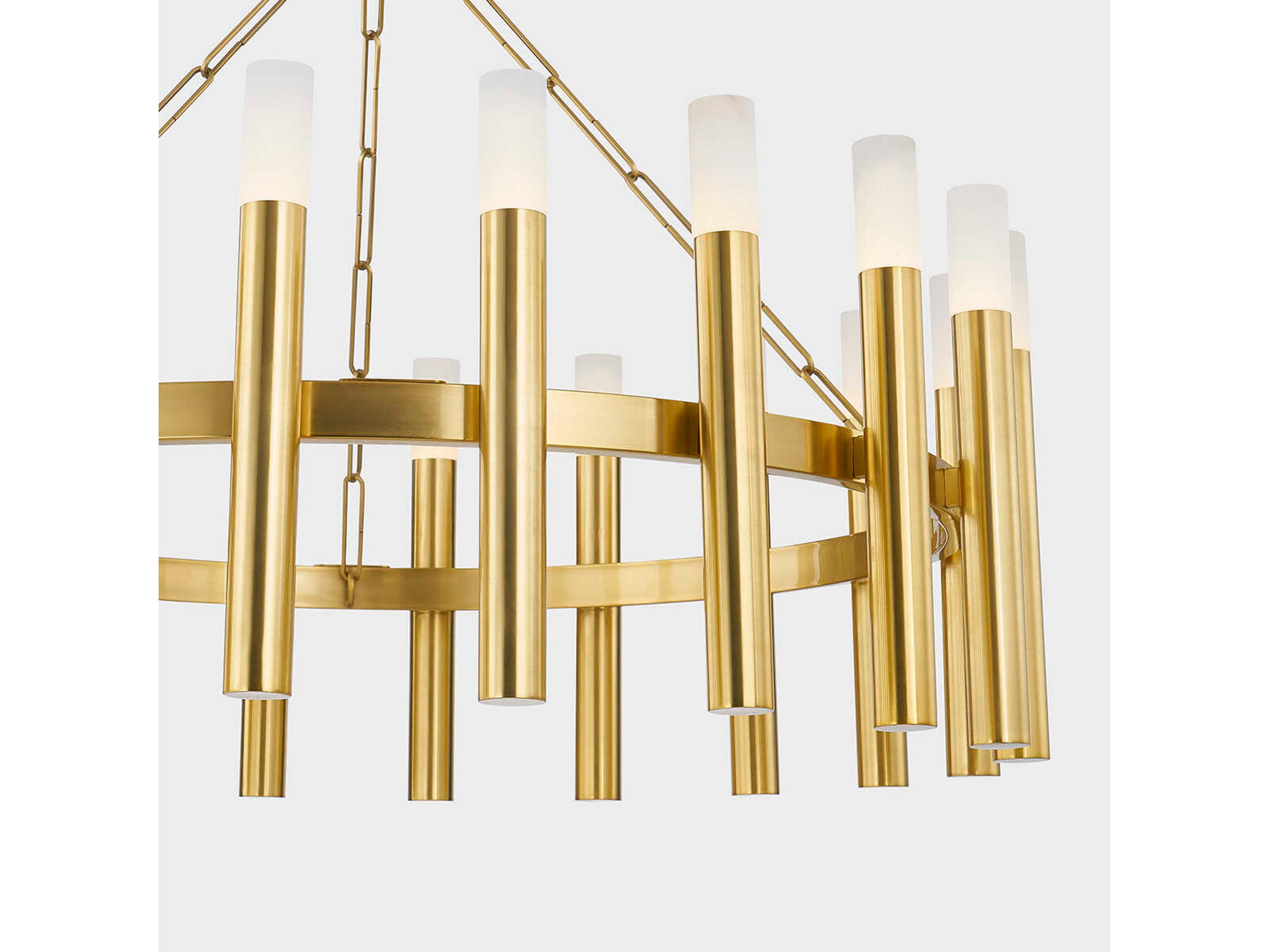 Hudson Valley Pali 20-Light Aged Brass Chandelier