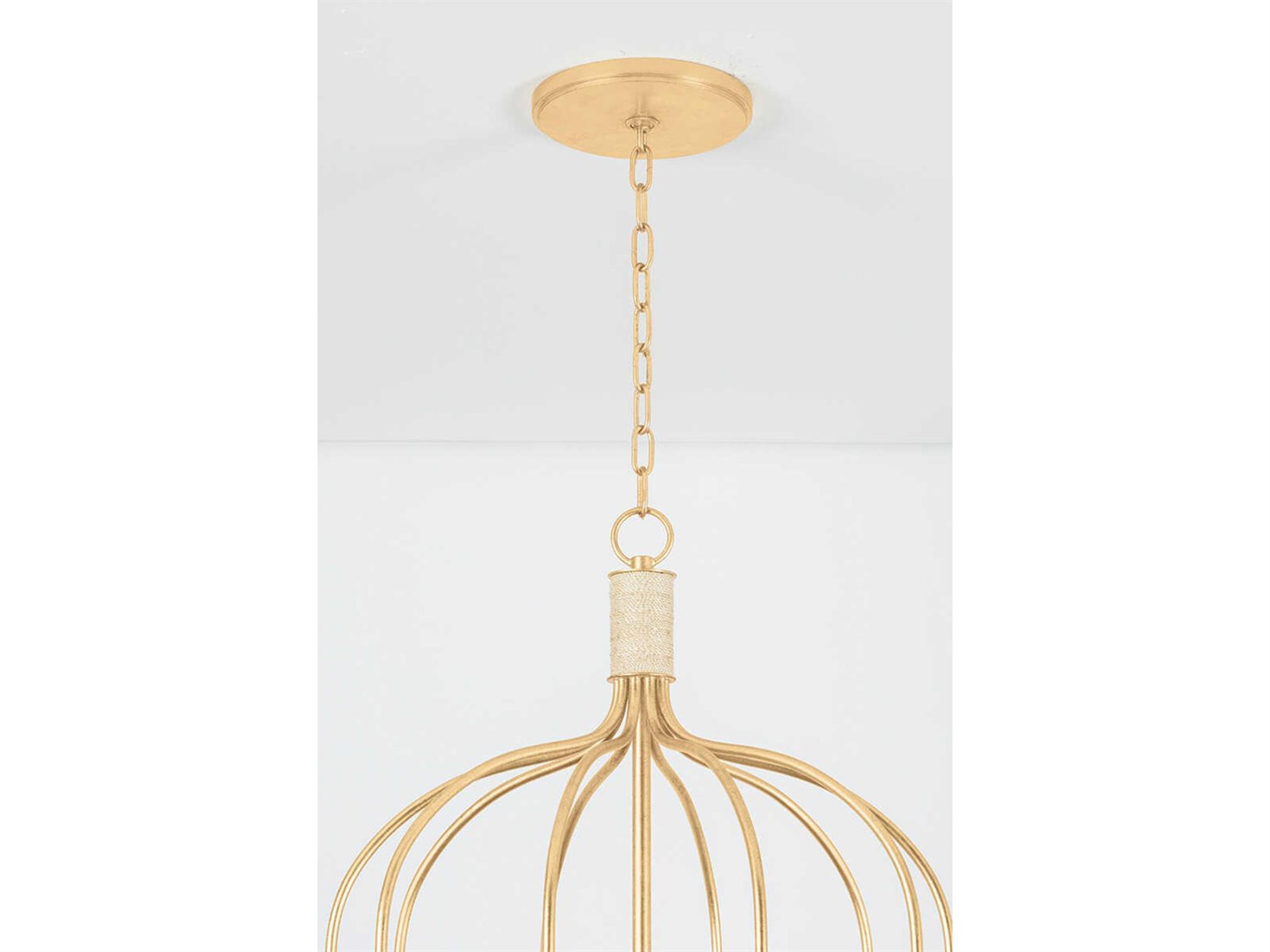 Hudson Valley Warrensburg 10-Light Vintage Gold Leaf Candelabra Chandelier