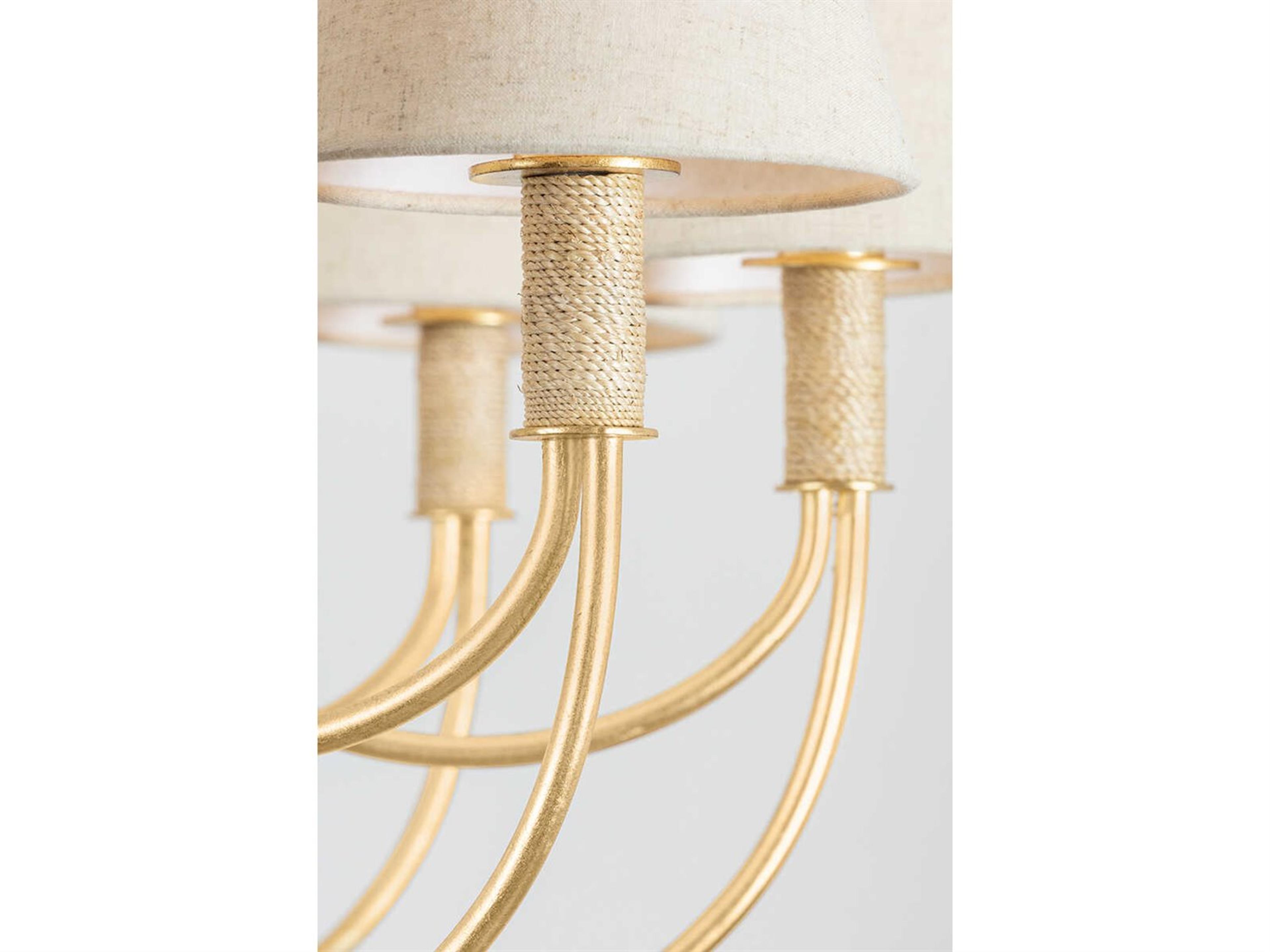 Hudson Valley Warrensburg 10-Light Vintage Gold Leaf Candelabra Chandelier