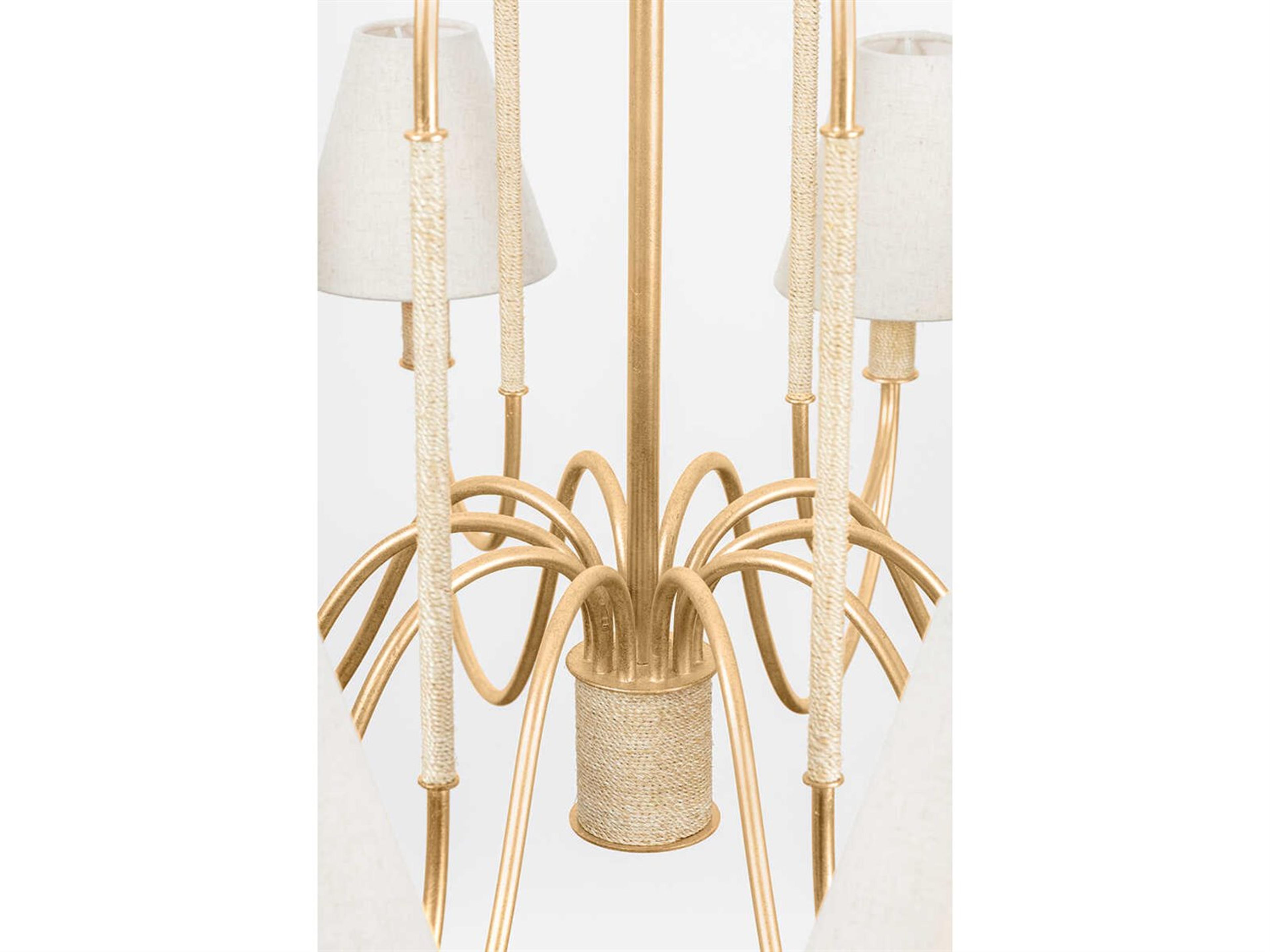 Hudson Valley Warrensburg 10-Light Vintage Gold Leaf Candelabra Chandelier