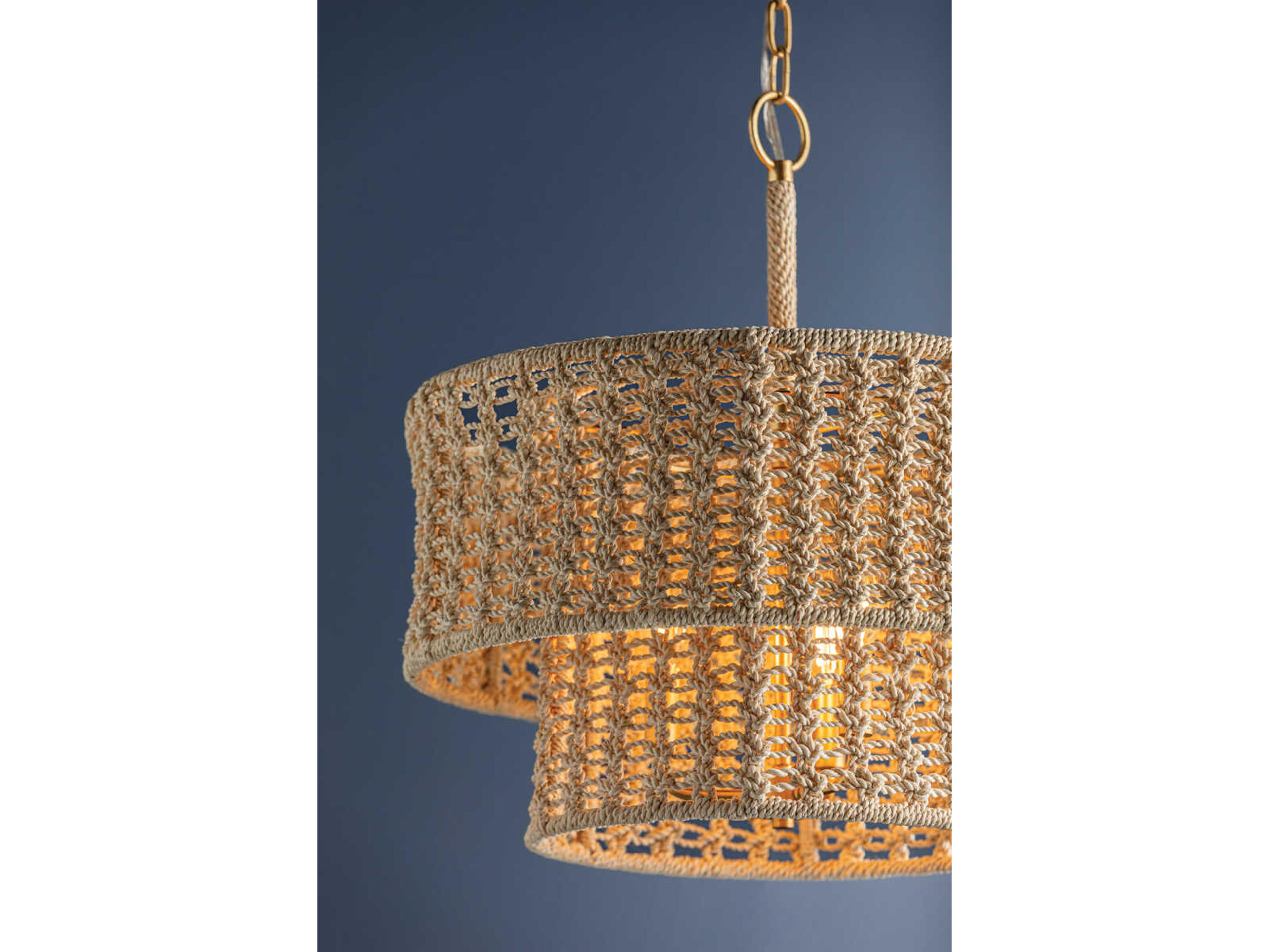 Hudson Valley Yorkhill 3-Light Vintage Gold Leaf White Tiered Pendant