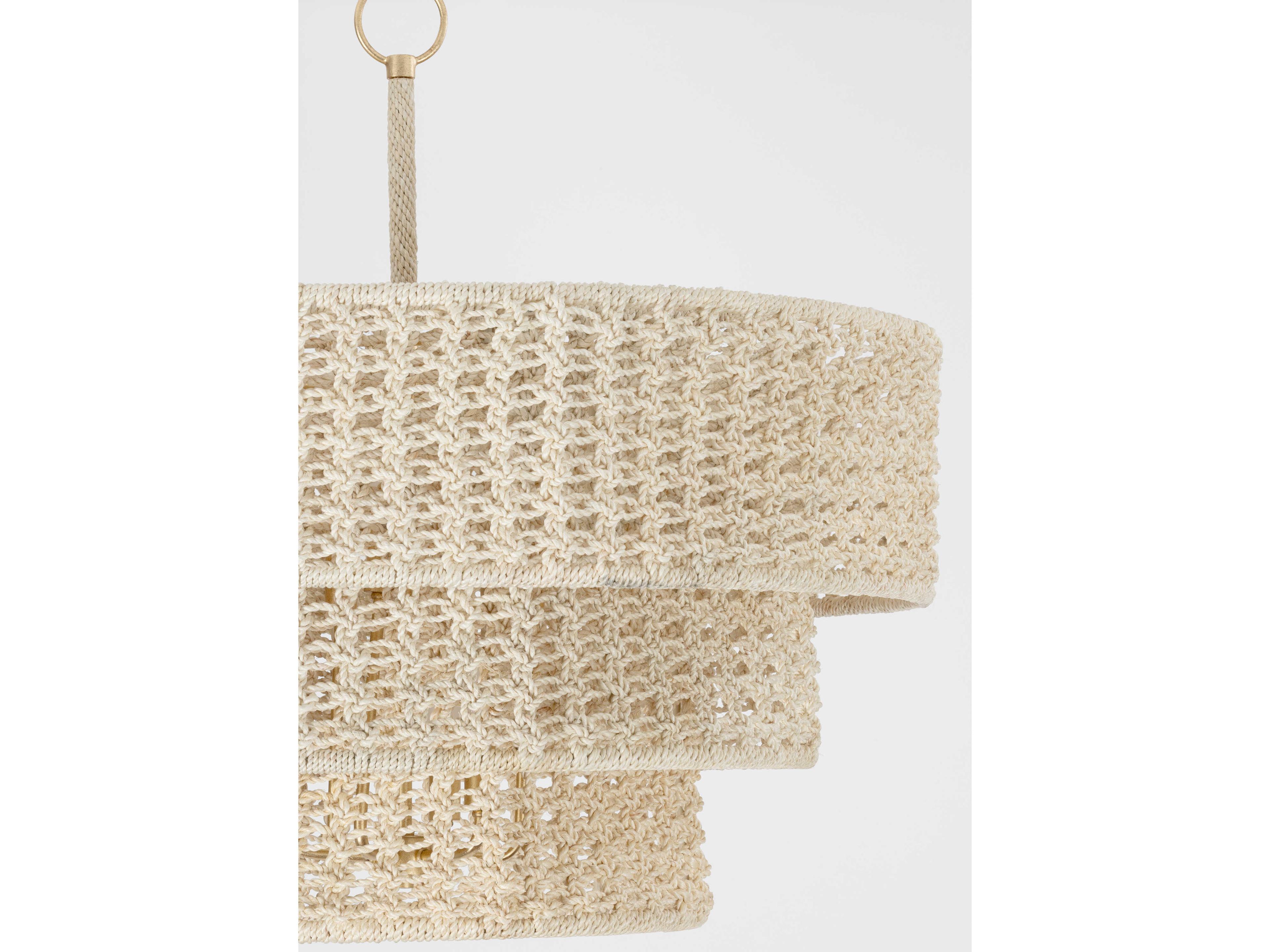 Hudson Valley Yorkhill 6-Light Vintage Gold Leaf White Tiered Pendant