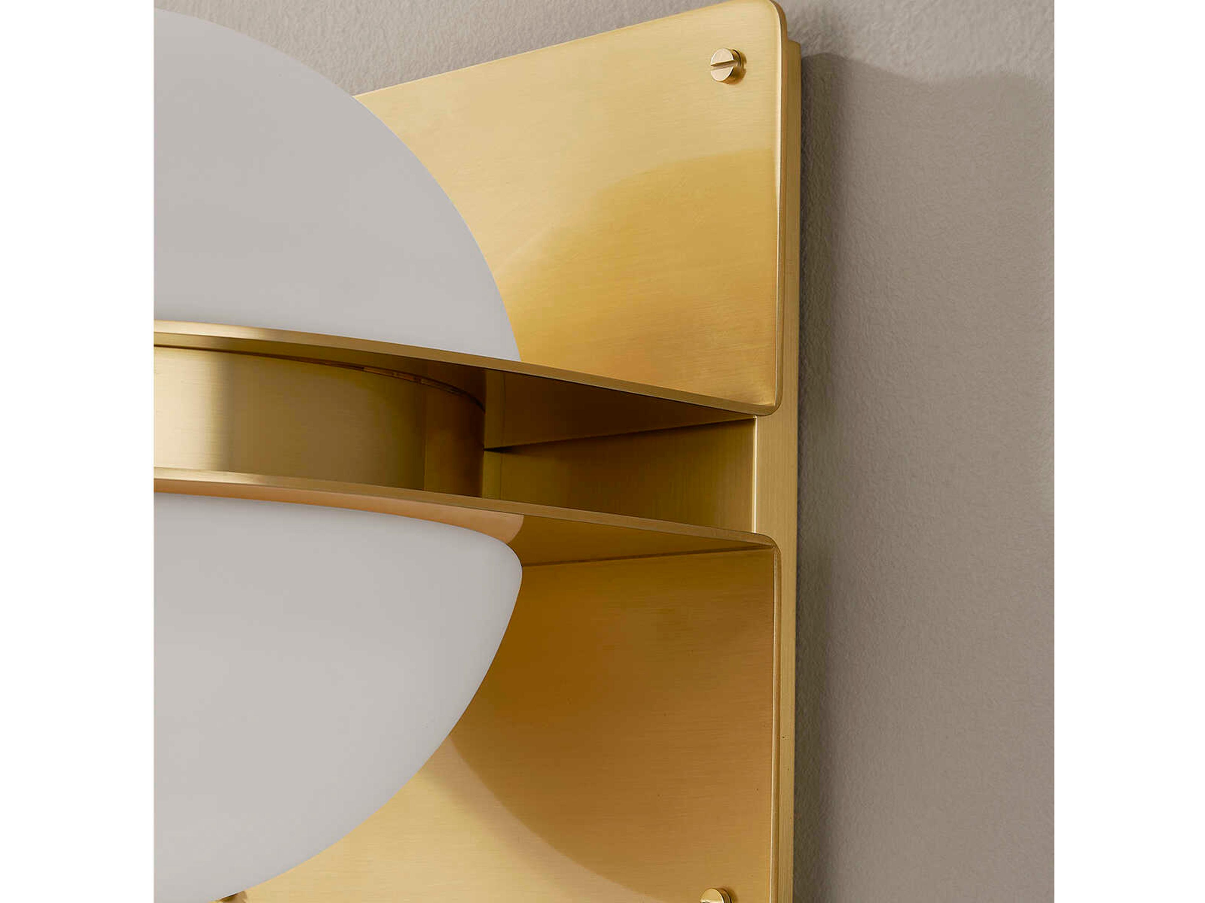 Hudson Valley Rudolf 1-Light Aged Brass White Glass LED Wall Sconce