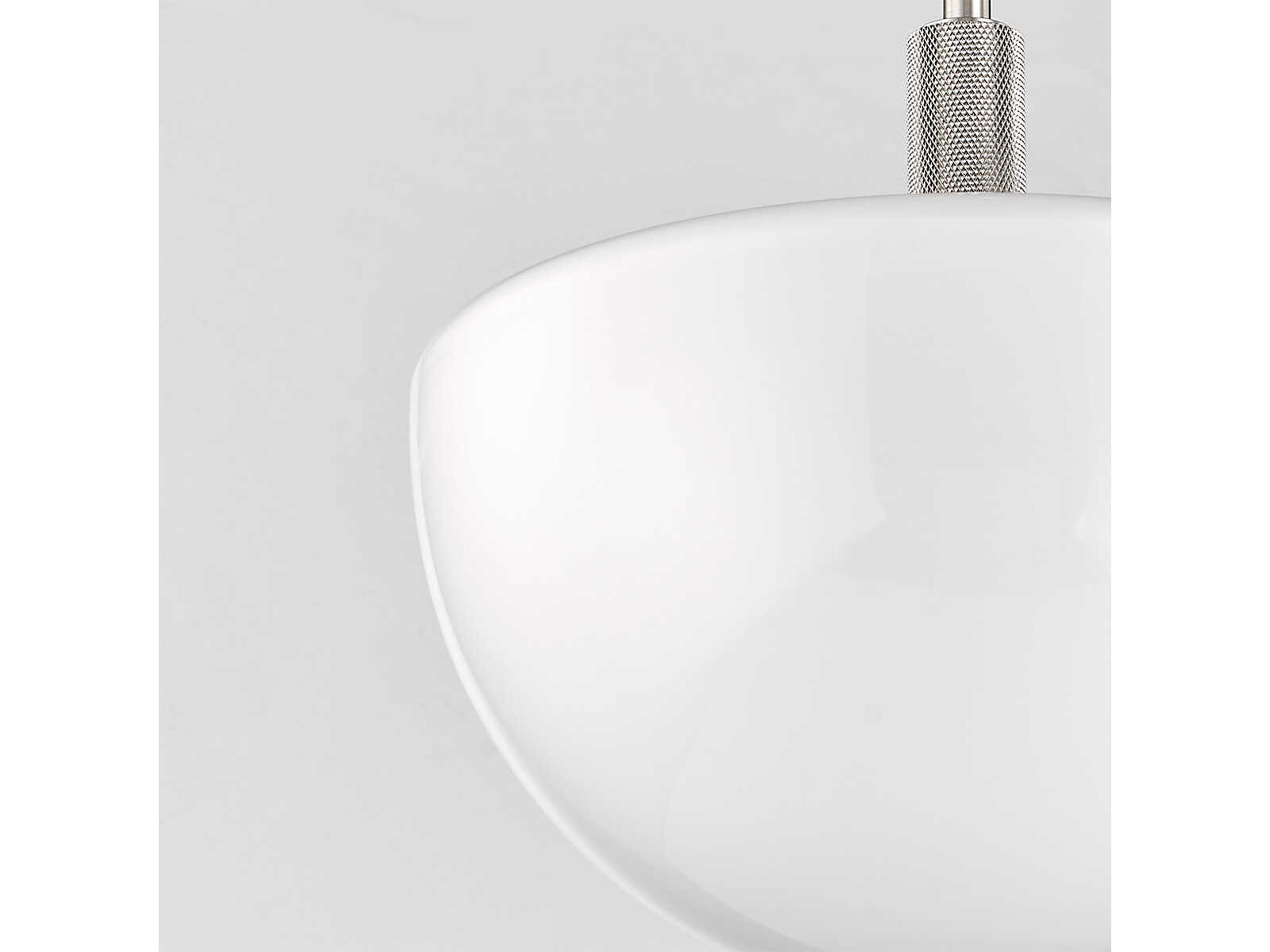 Hudson Valley Lethbridge 1-Light Polished Nickel White Glass Bowl Mini Pendant