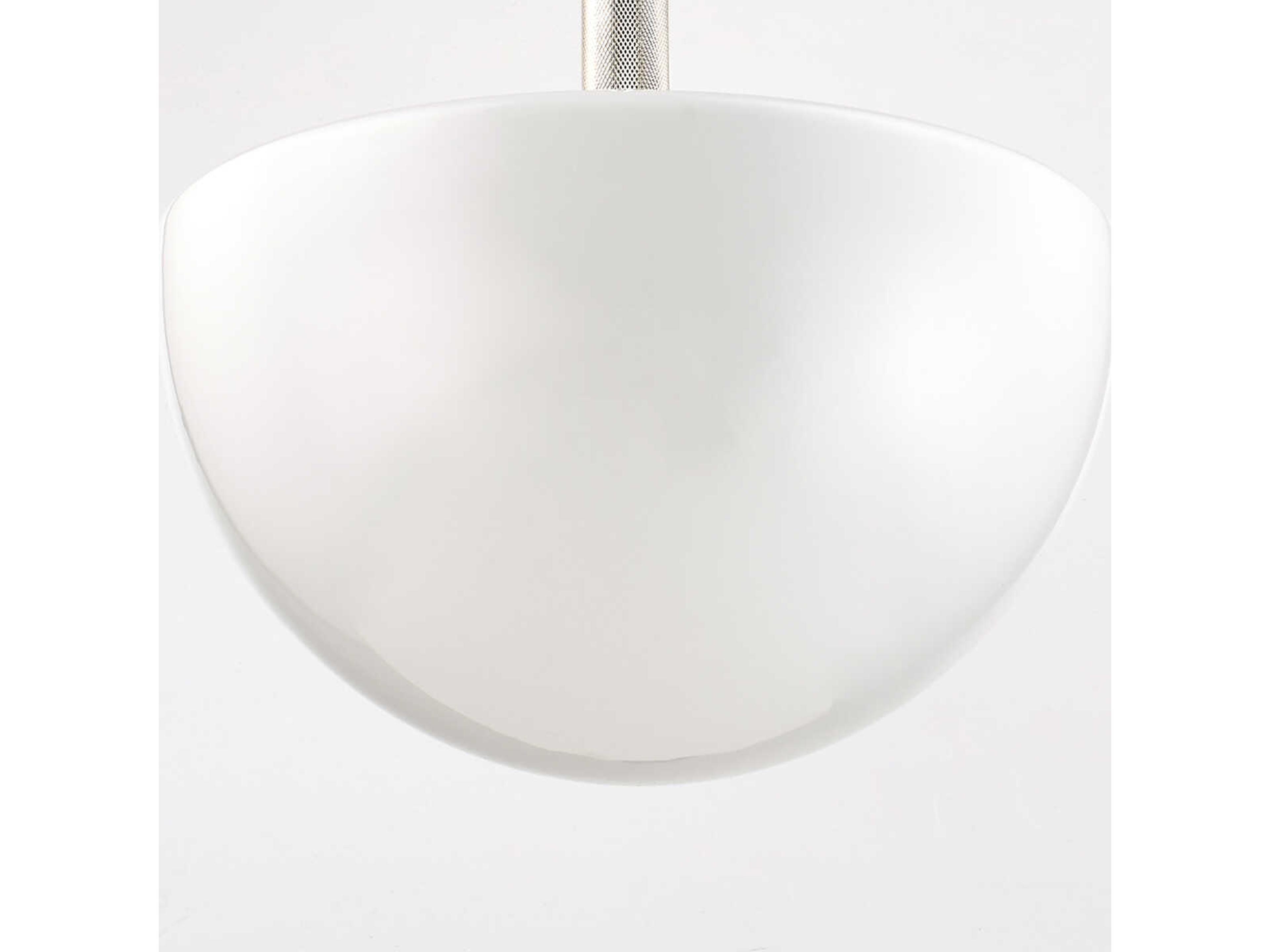 Hudson Valley Lethbridge 1-Light Polished Nickel White Bowl Pendant