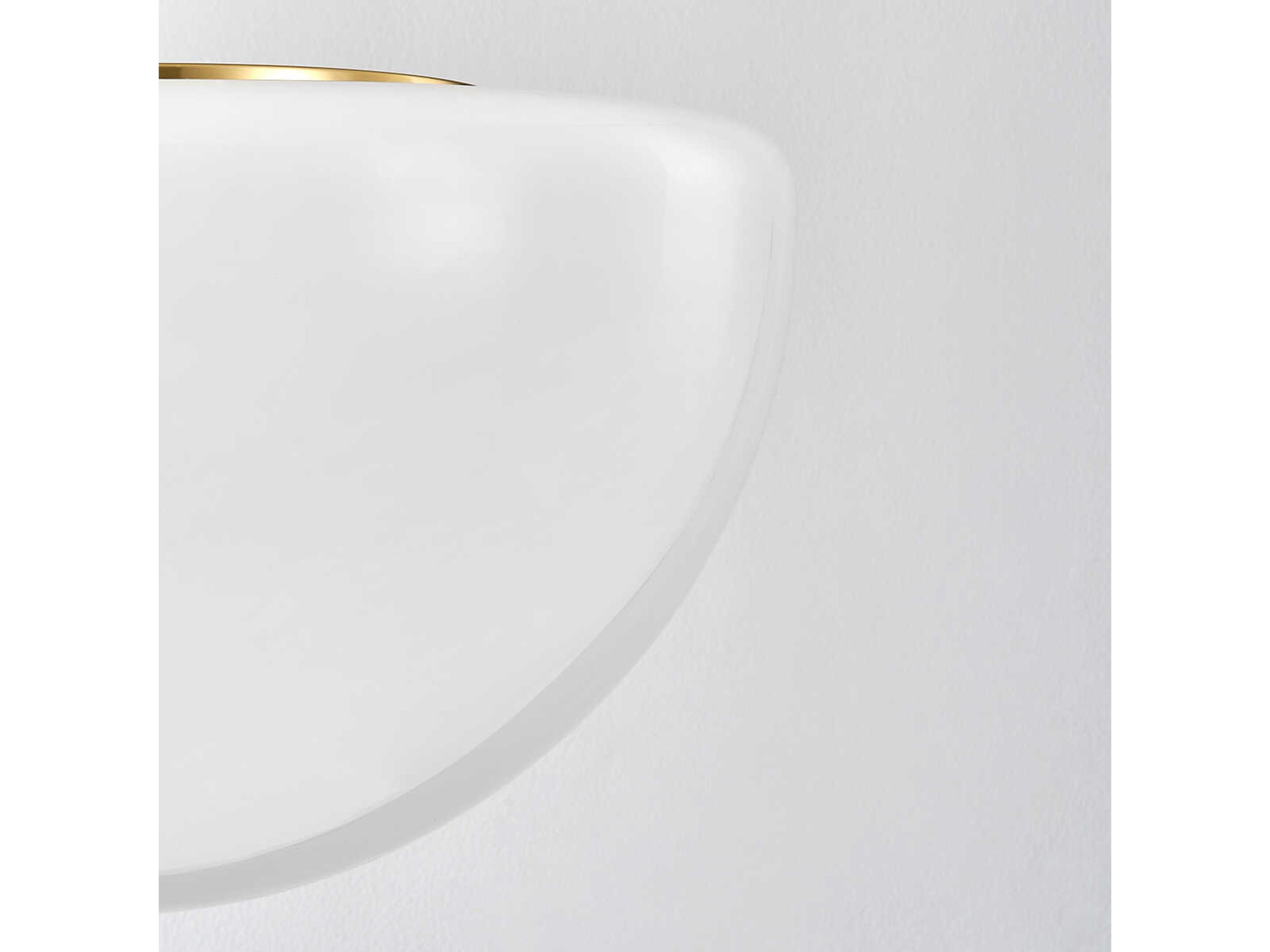 Hudson Valley Lethbridge 1-Light Aged Brass White Glass Bowl Pendant