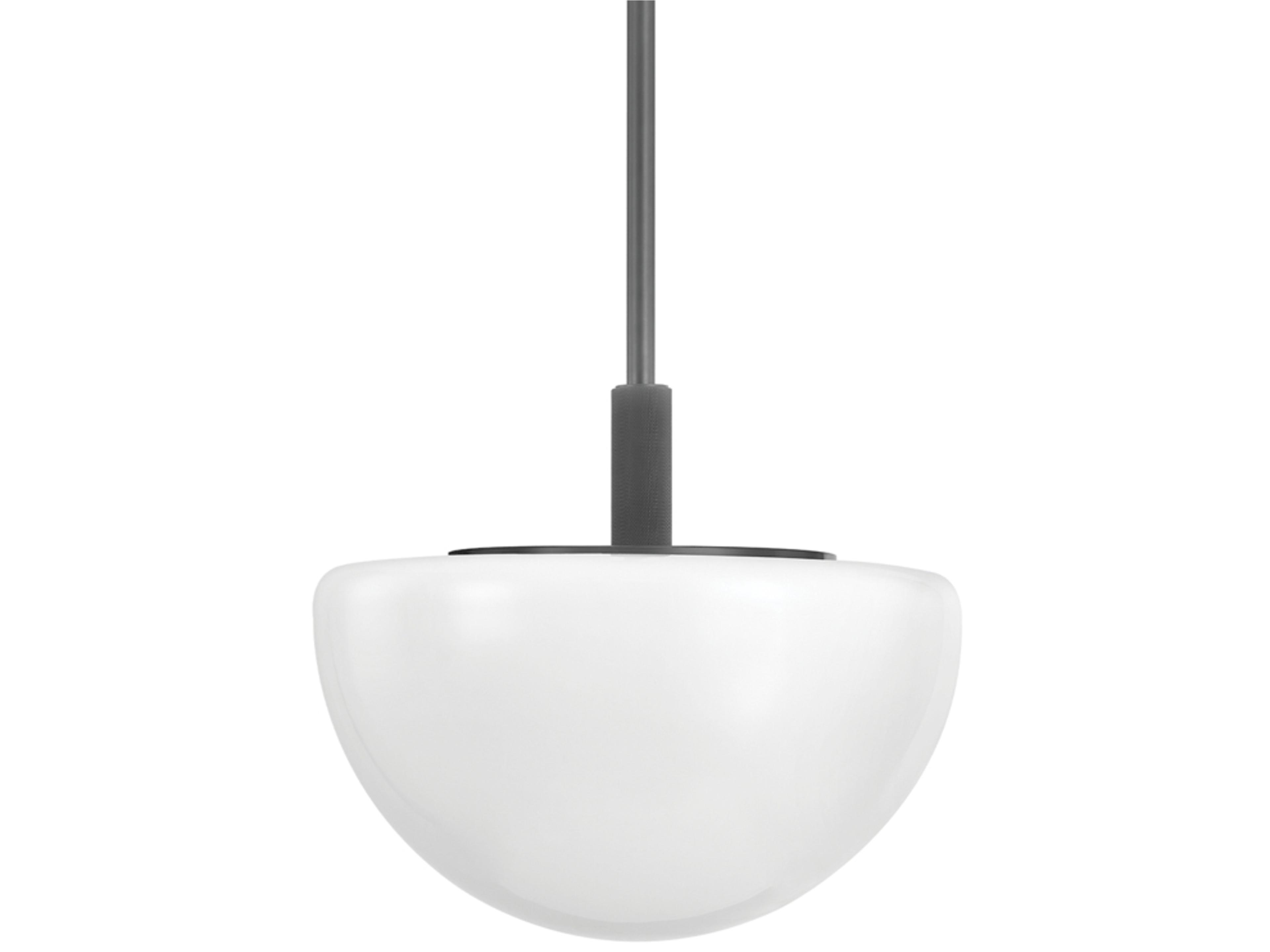 Lethbridge 1-Light Old Bronze White Glass Bowl Pendant