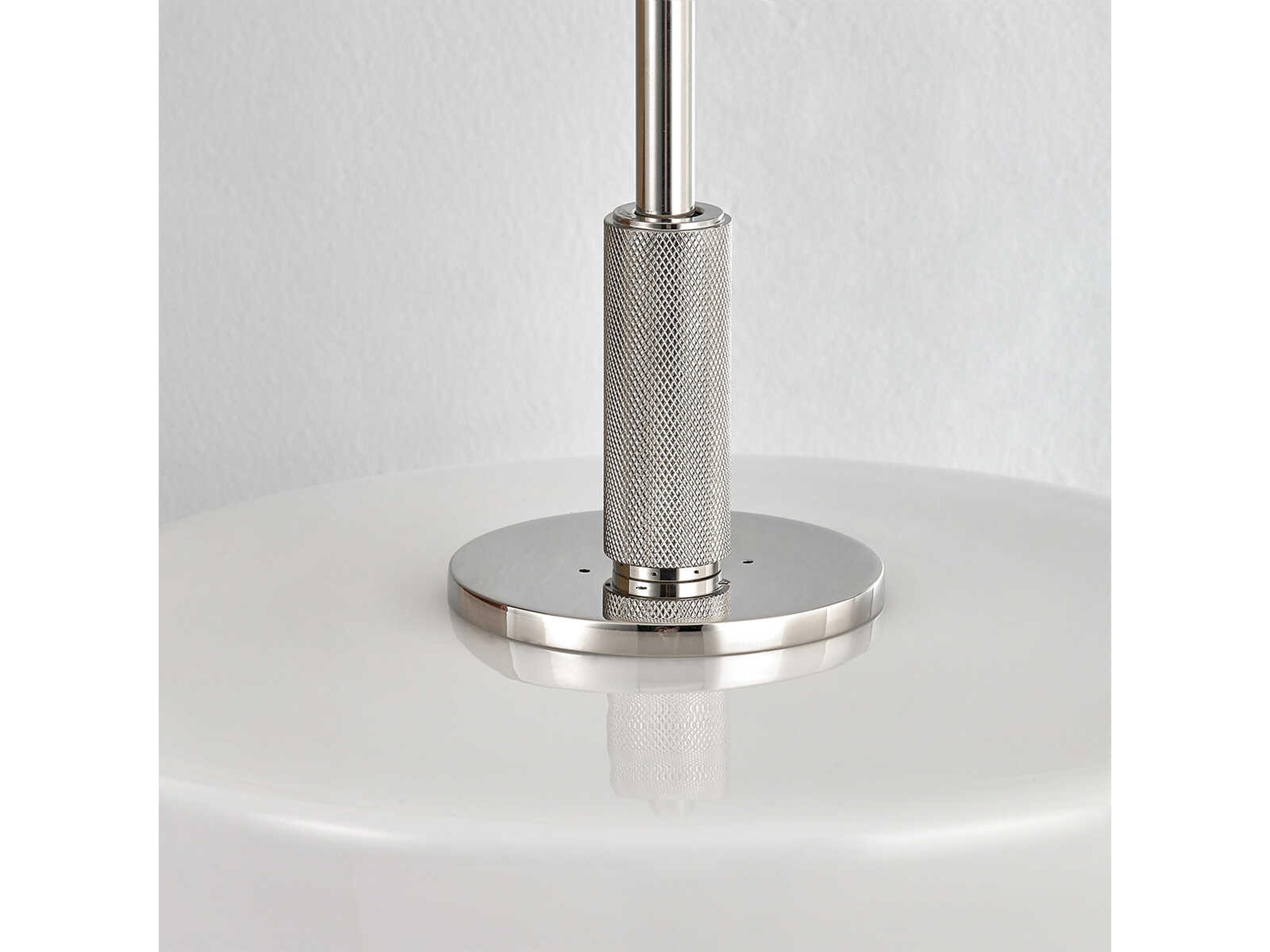 Hudson Valley Lethbridge 1-Light Polished Nickel White Glass Bowl Pendant