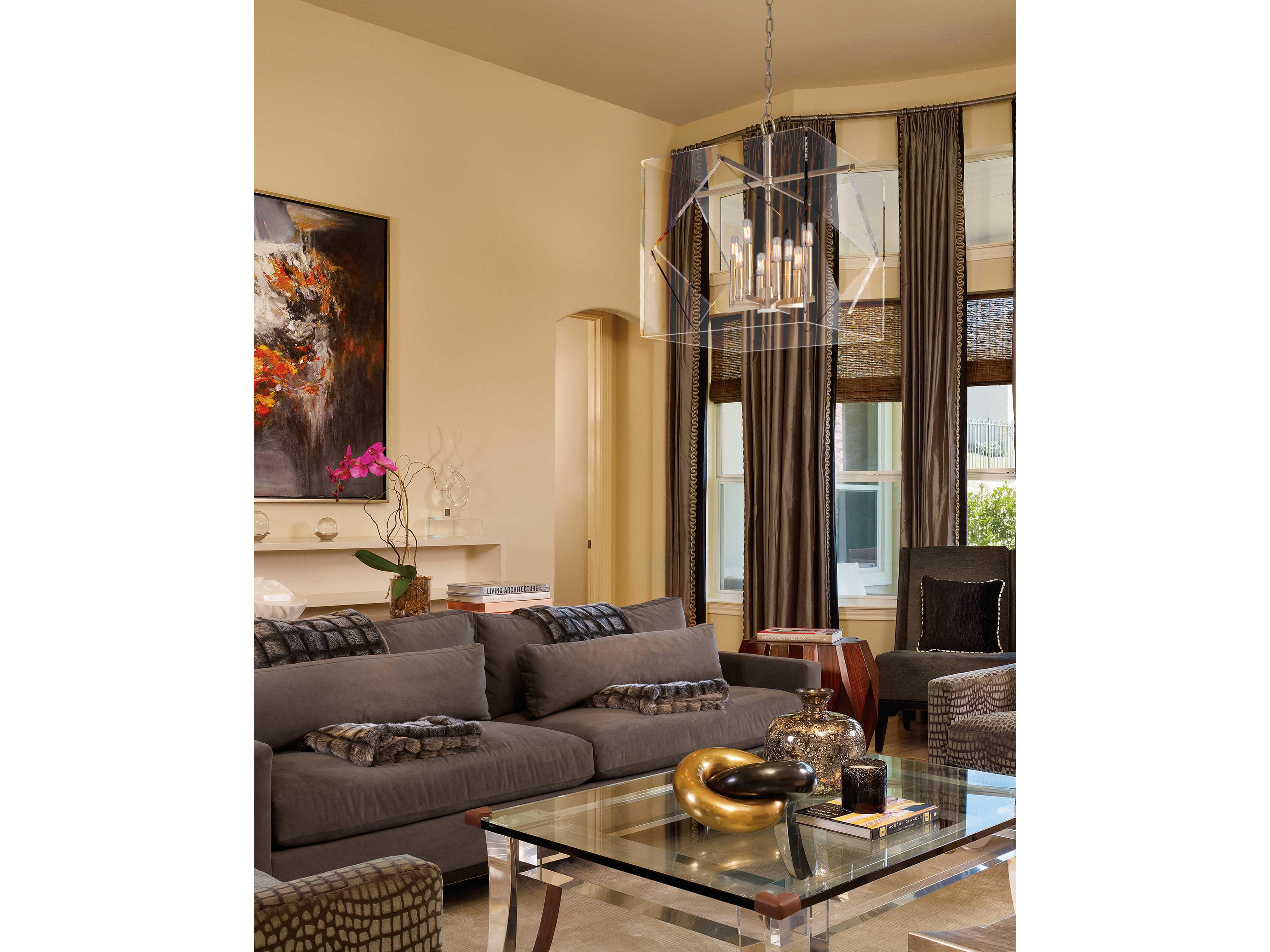 Hudson Valley Travis 8-Light Polished Nickel Clear Candelabra Chandelier