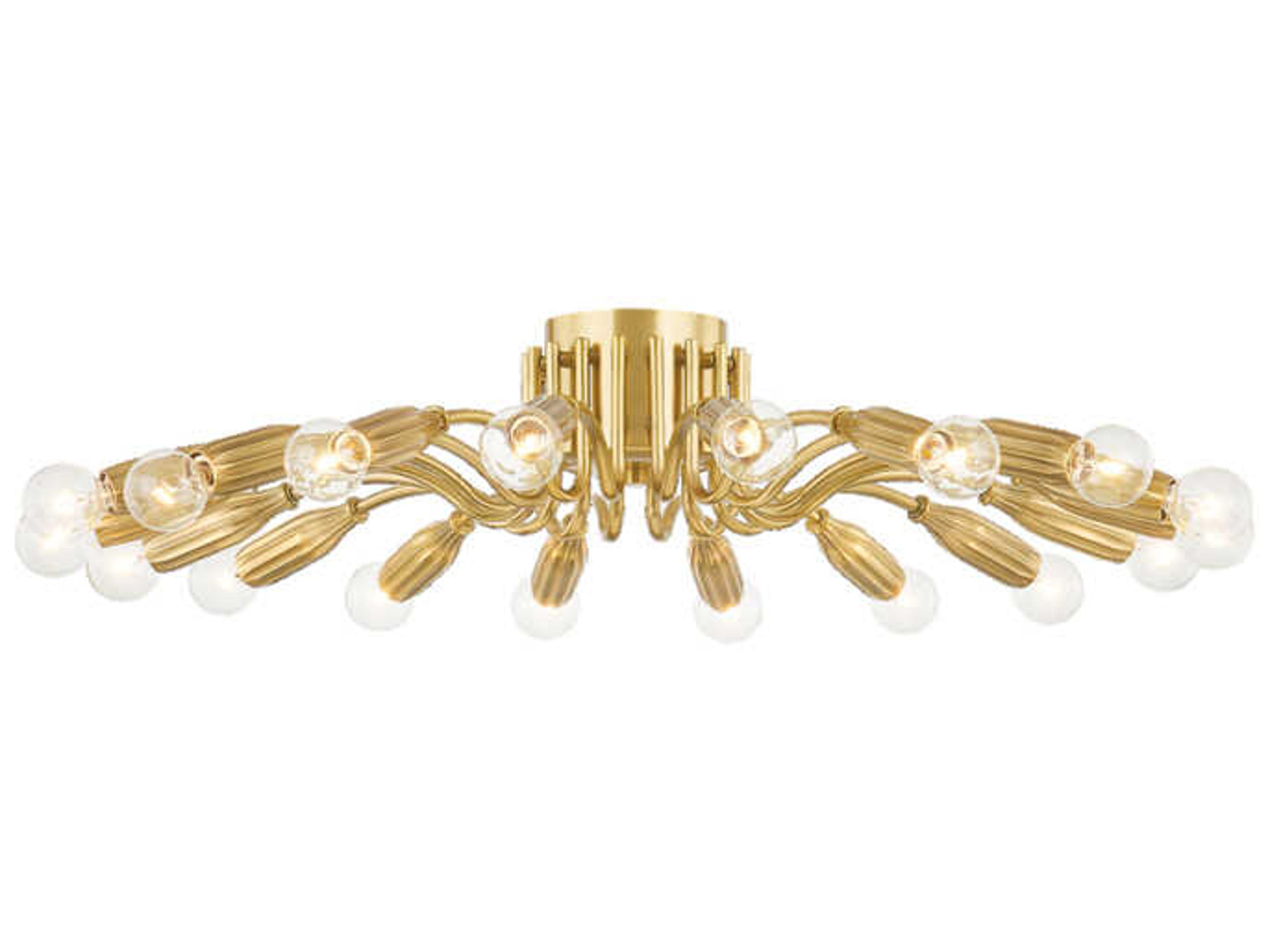 Barney 18-Light8-Light Aged Brass Semi Flush Mount