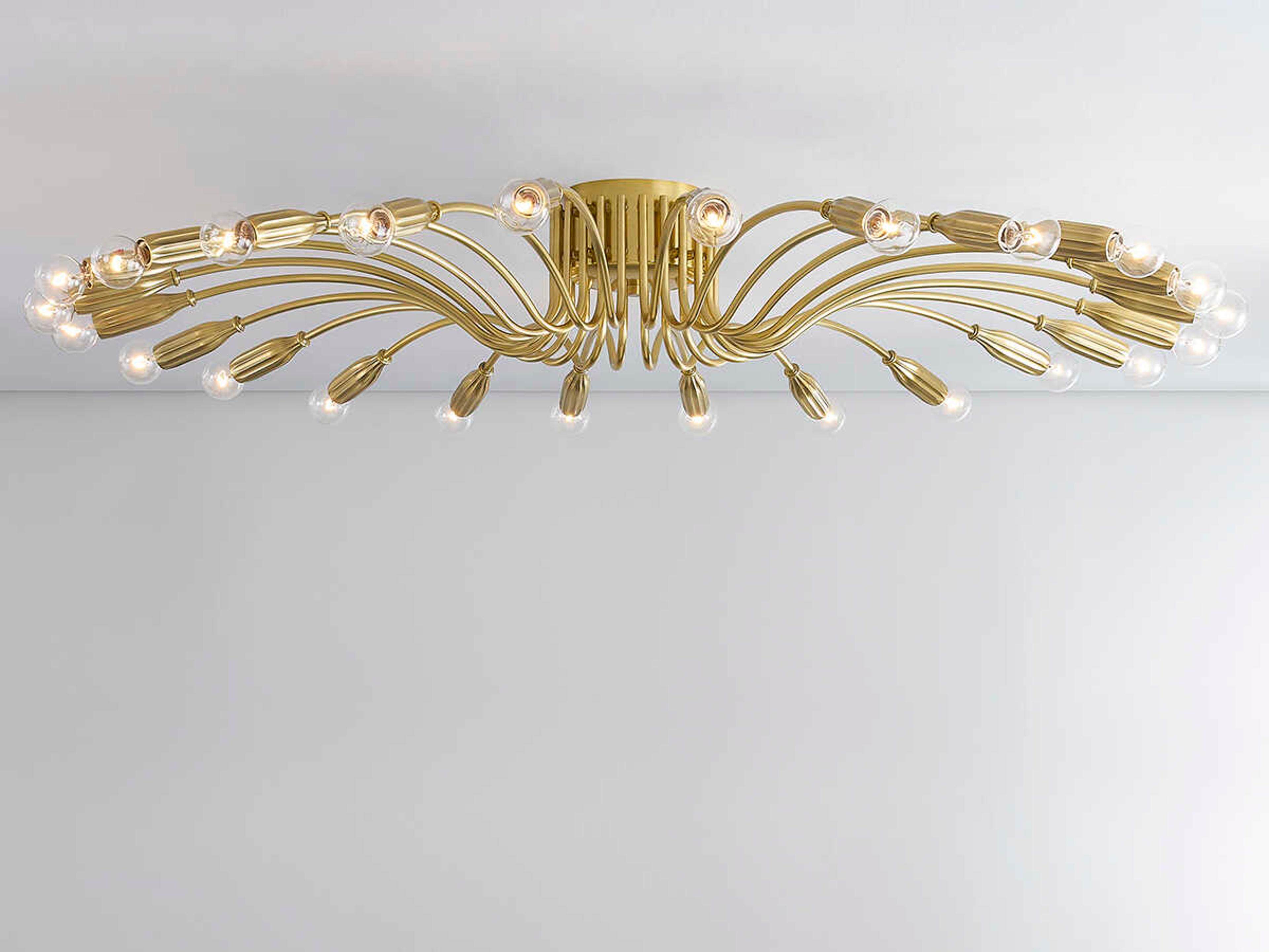 Hudson Valley Barney 24-Light Aged Brass Semi Flush Mount