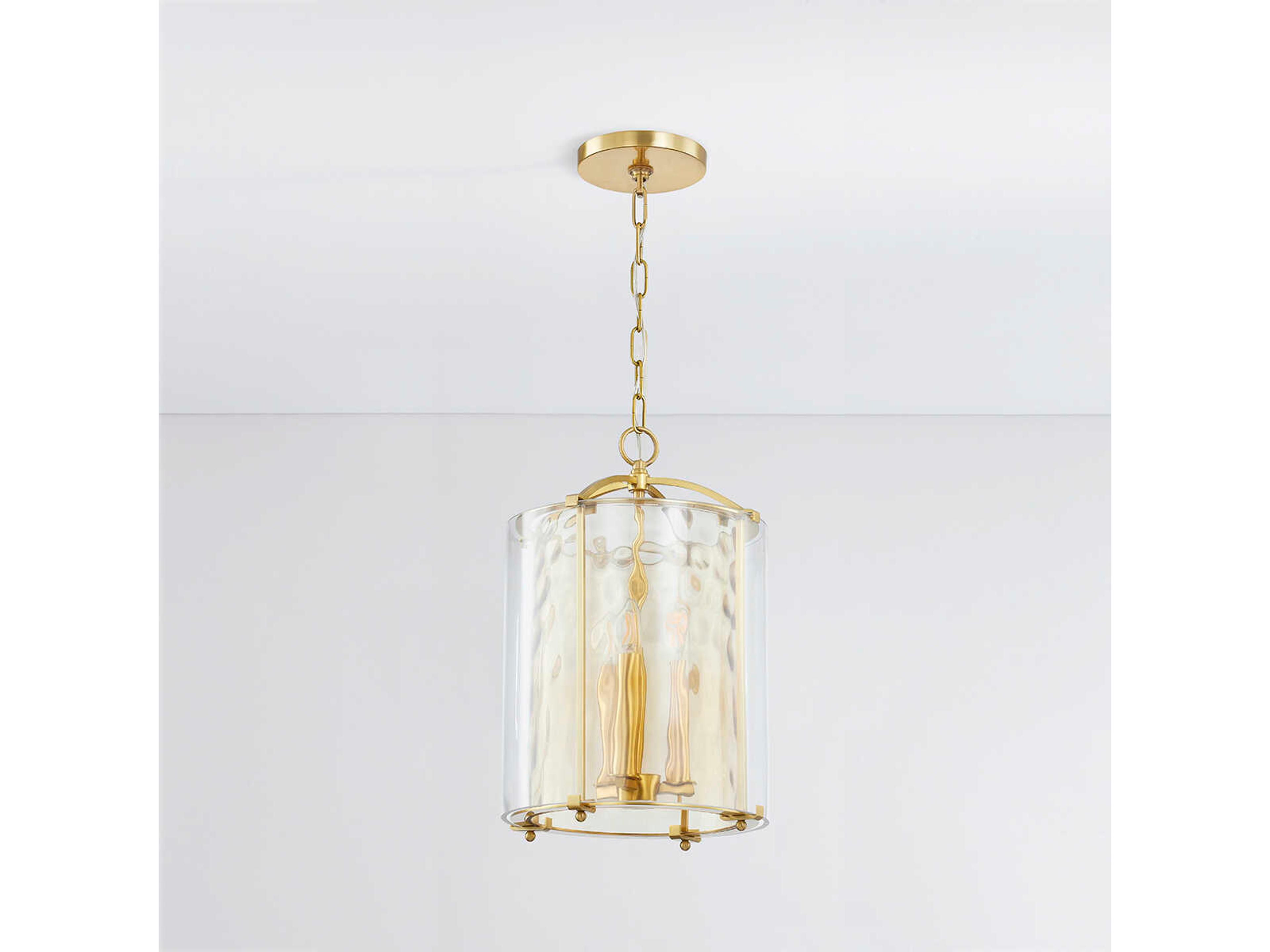 Hudson Valley Ramsey 3-Light Aged Brass Cylinder Mini Pendant