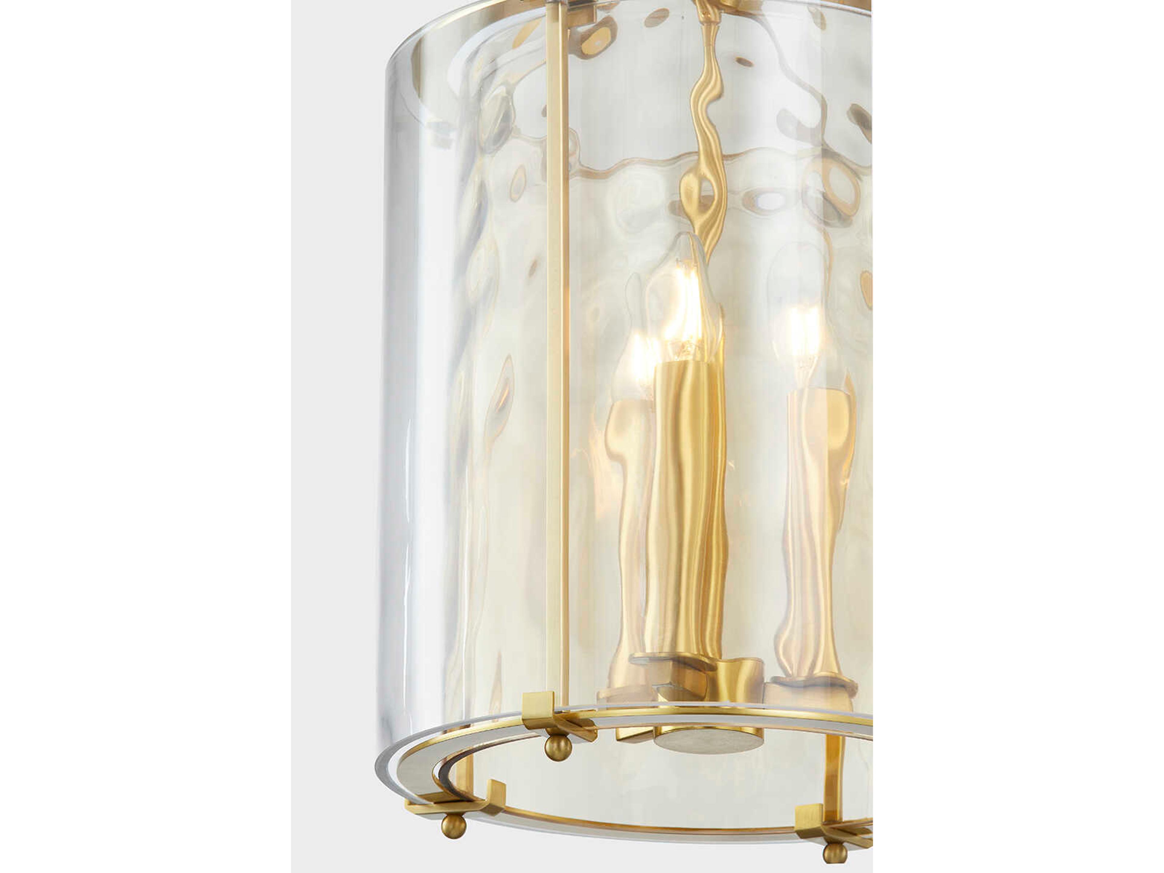 Hudson Valley Ramsey 3-Light Aged Brass Cylinder Mini Pendant