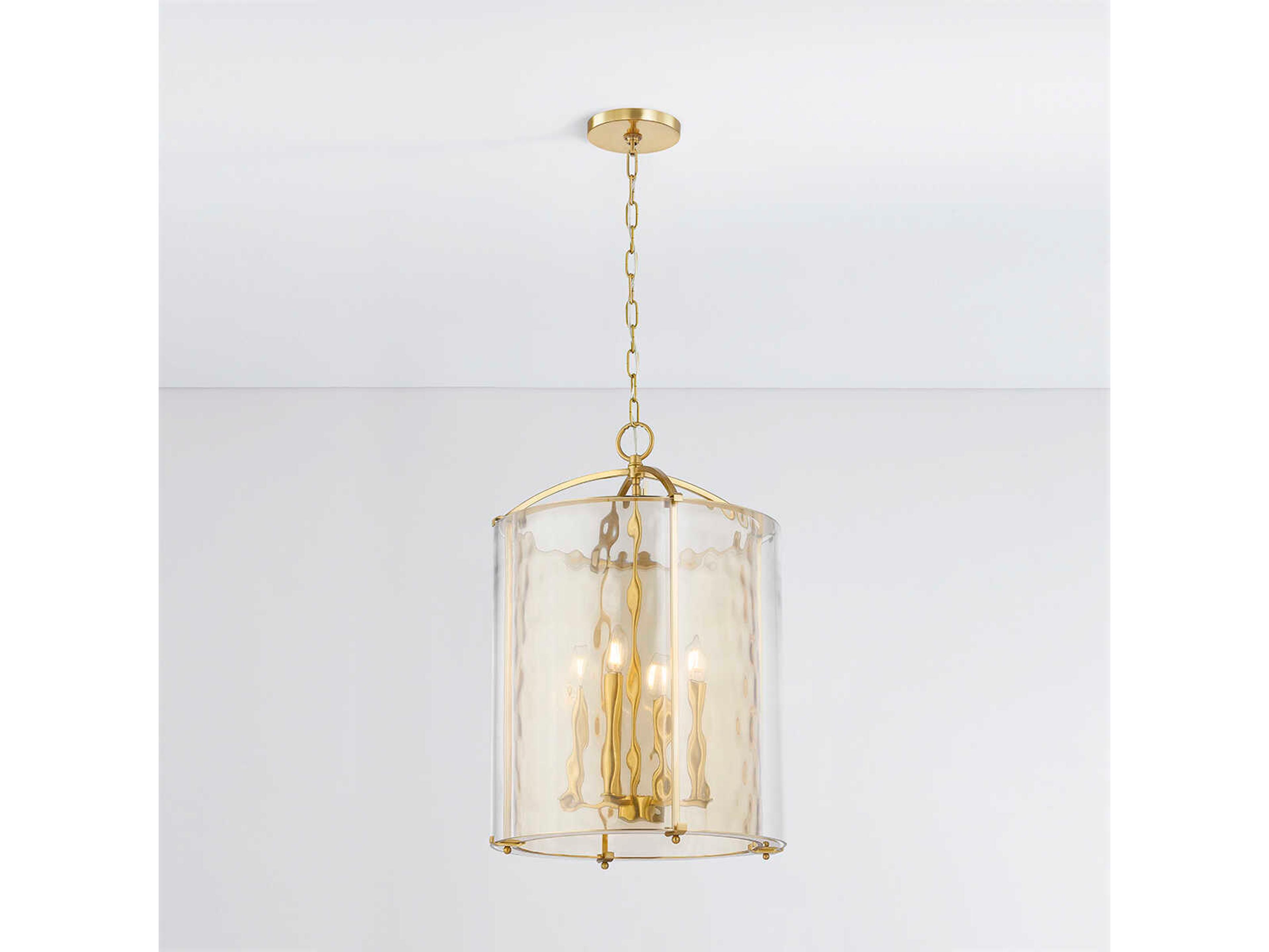 Hudson Valley Ramsey 4-Light Aged Brass Cylinder Pendant