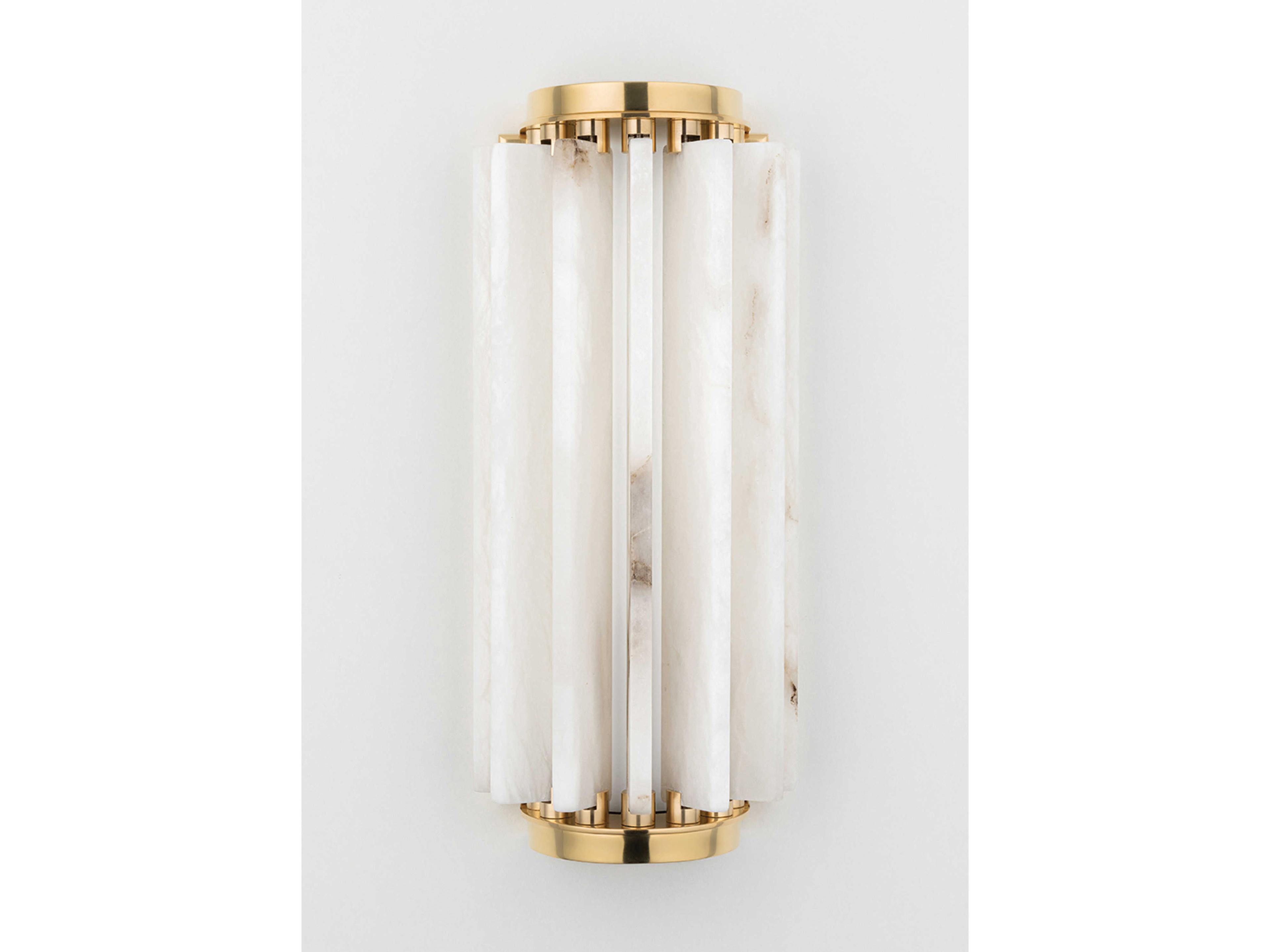 Hudson Valley Hillside 1-Light Aged Brass Glass LED Wall Sconce