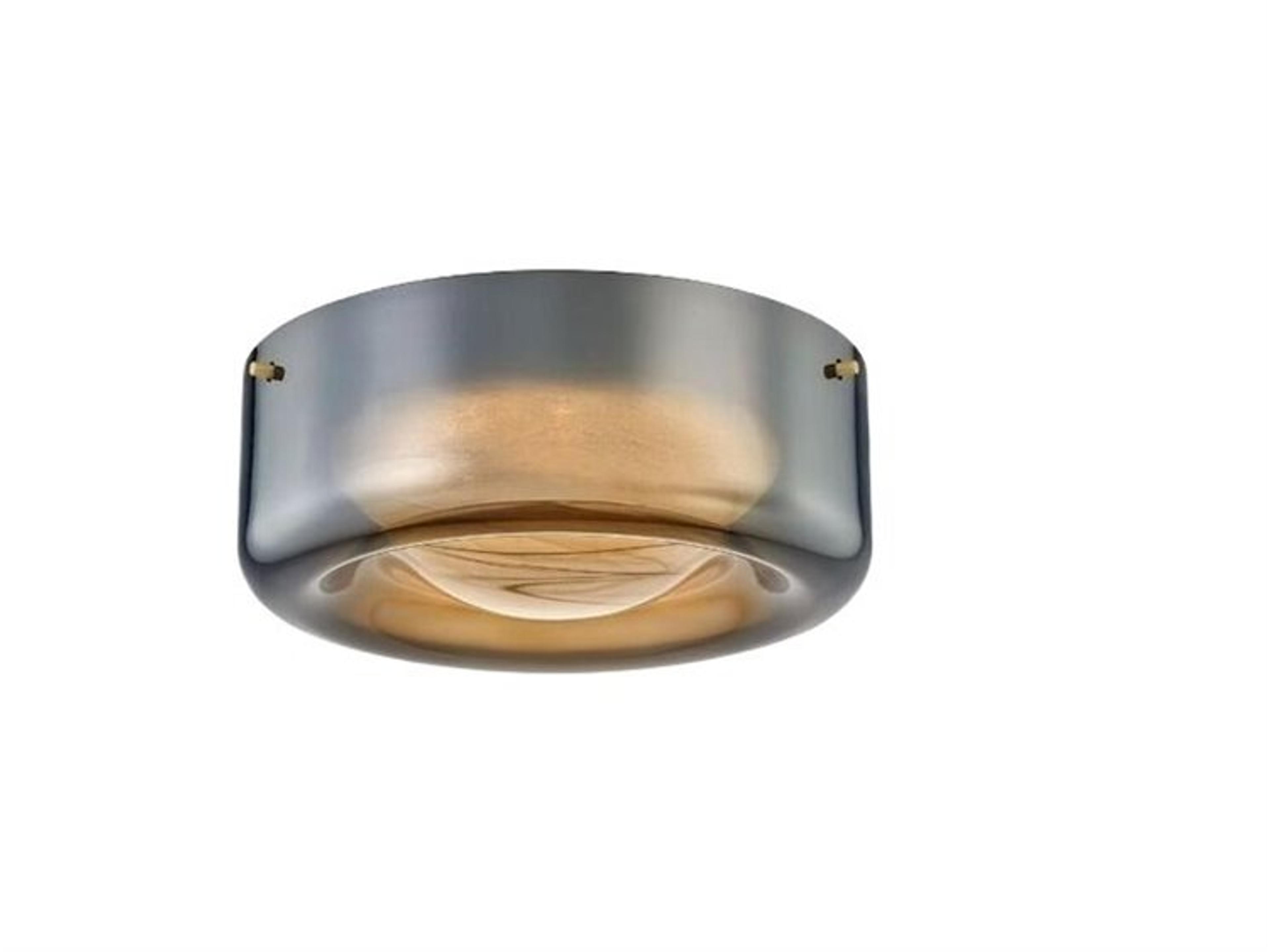 Hudson Valley Eldred 1-Light Aged Brass Black Round Flush Mount