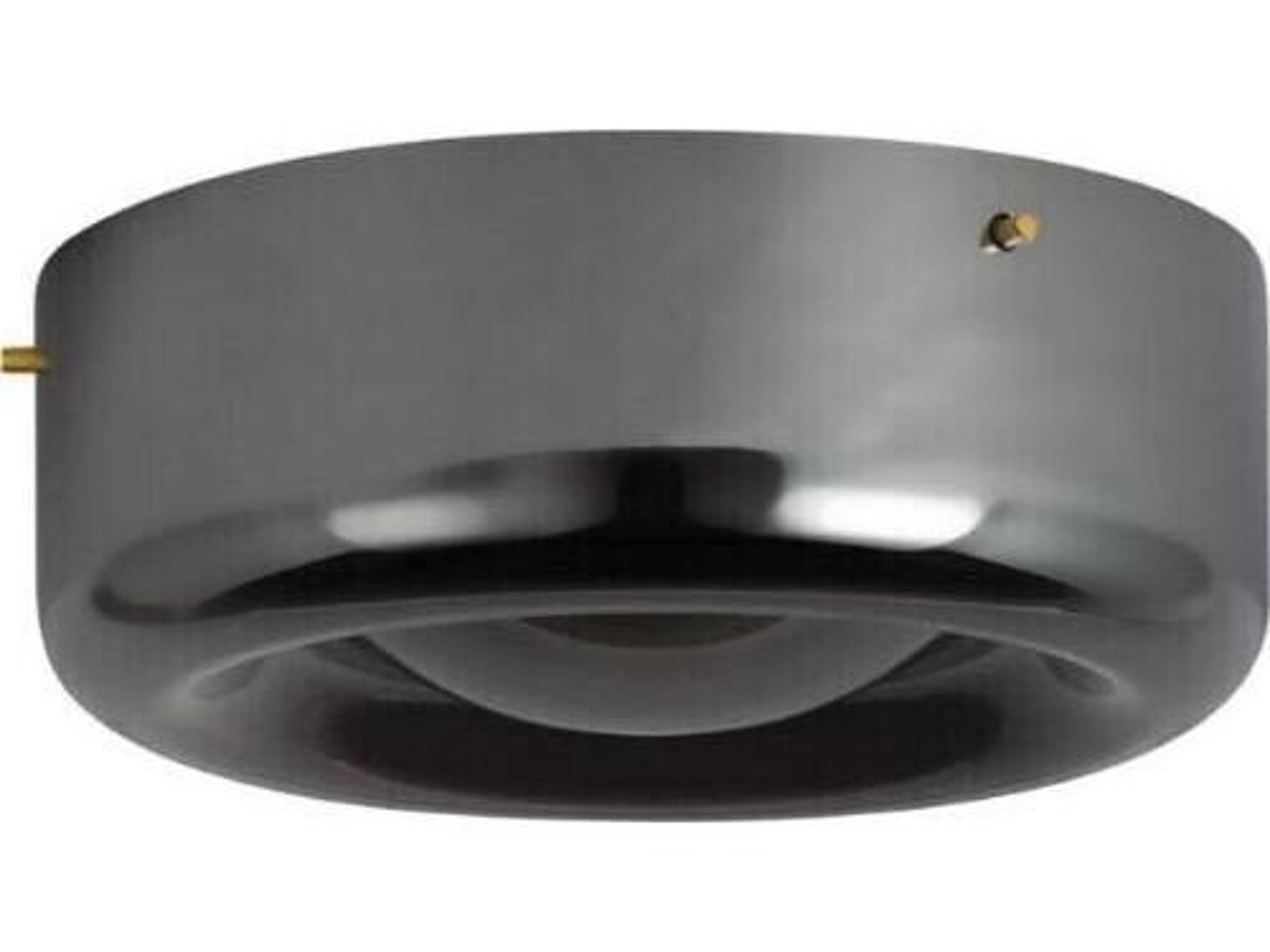 Eldred 1-Light Aged Brass Black Round Flush Mount