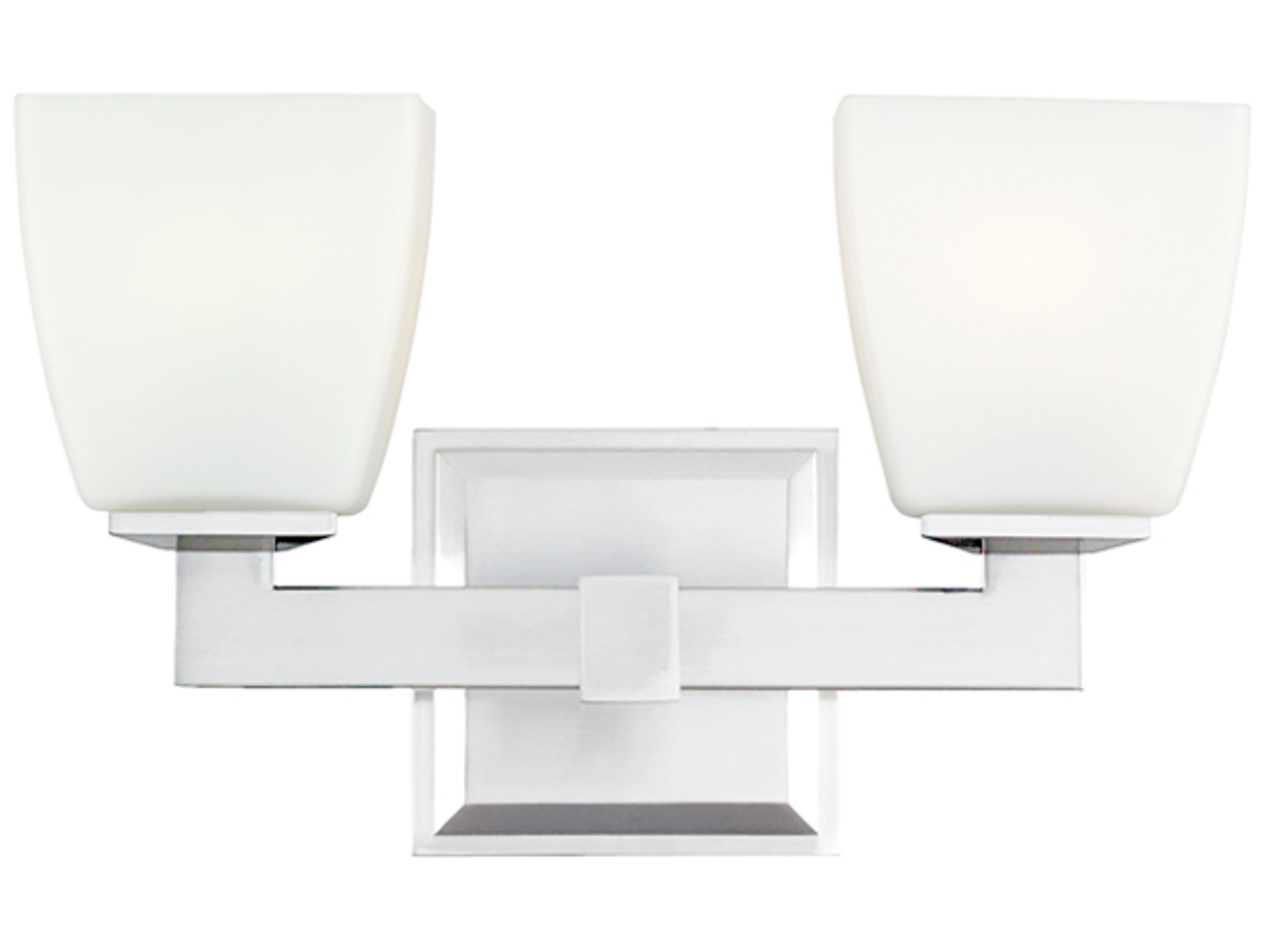 Soho 2-Light Polished Chrome Glass Vanity Light