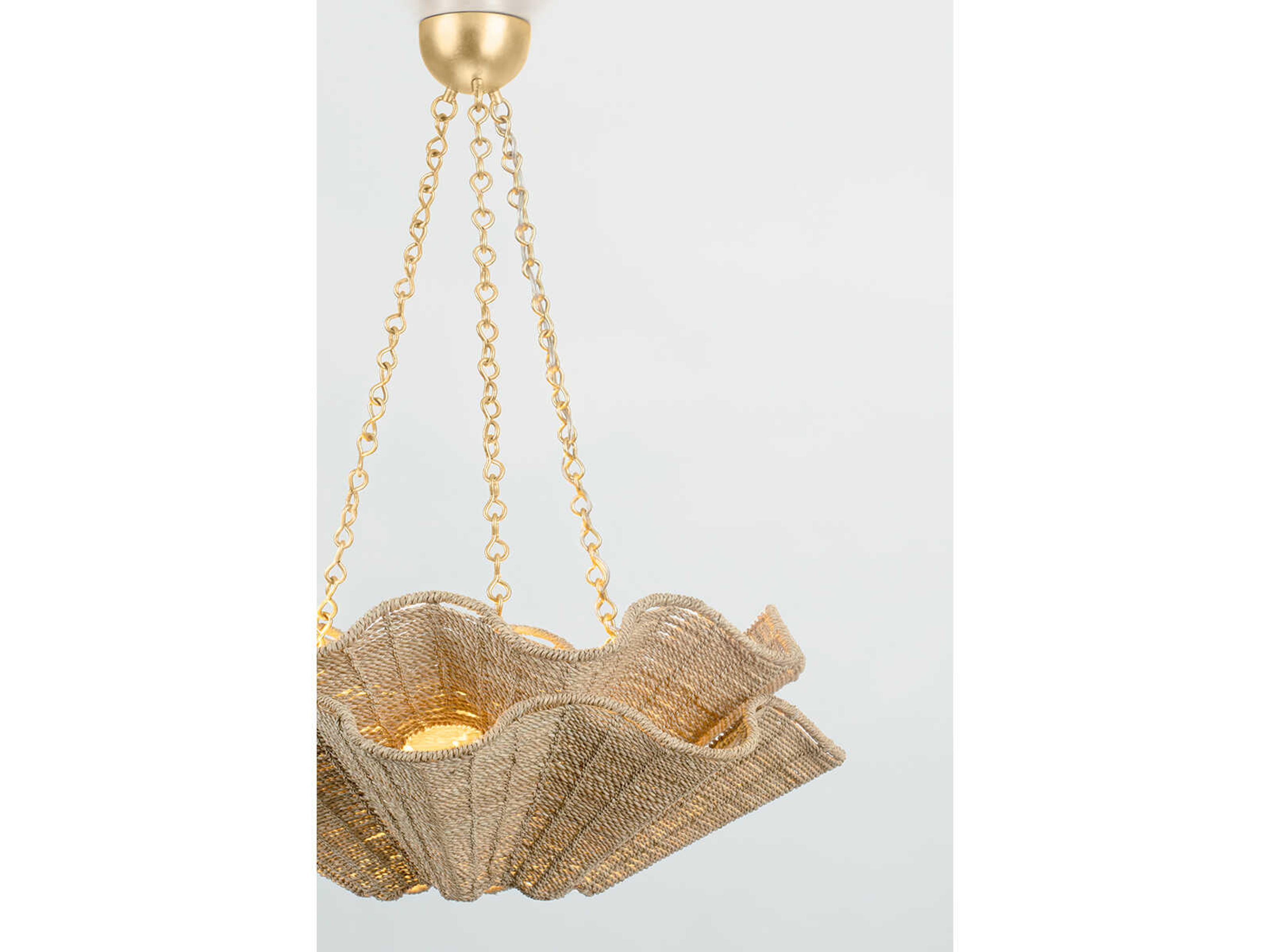 Hudson Valley Hayworth 6-Light Vintage Gold Leaf Brown Chandelier