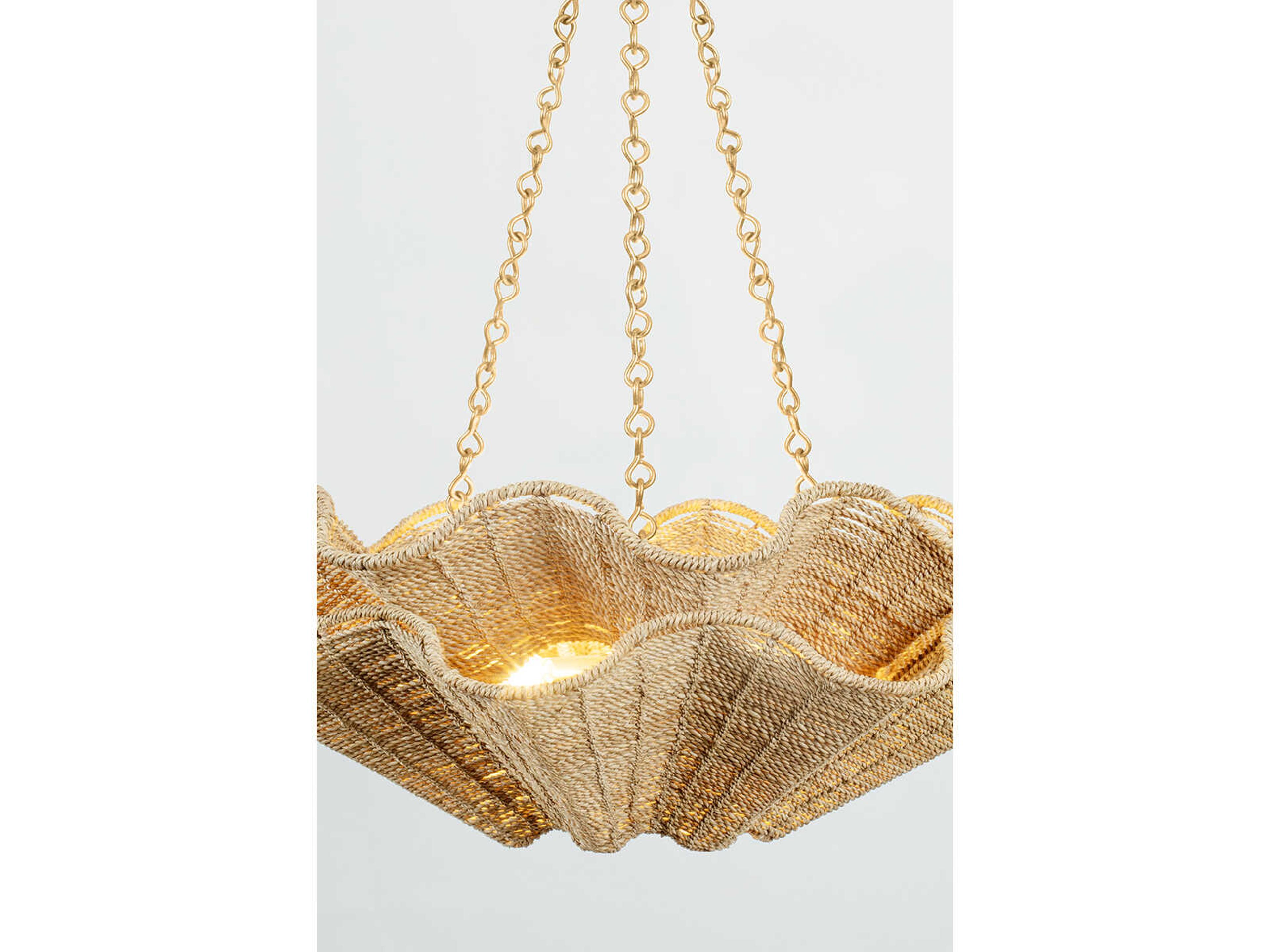 Hudson Valley Hayworth 6-Light Vintage Gold Leaf Brown Chandelier