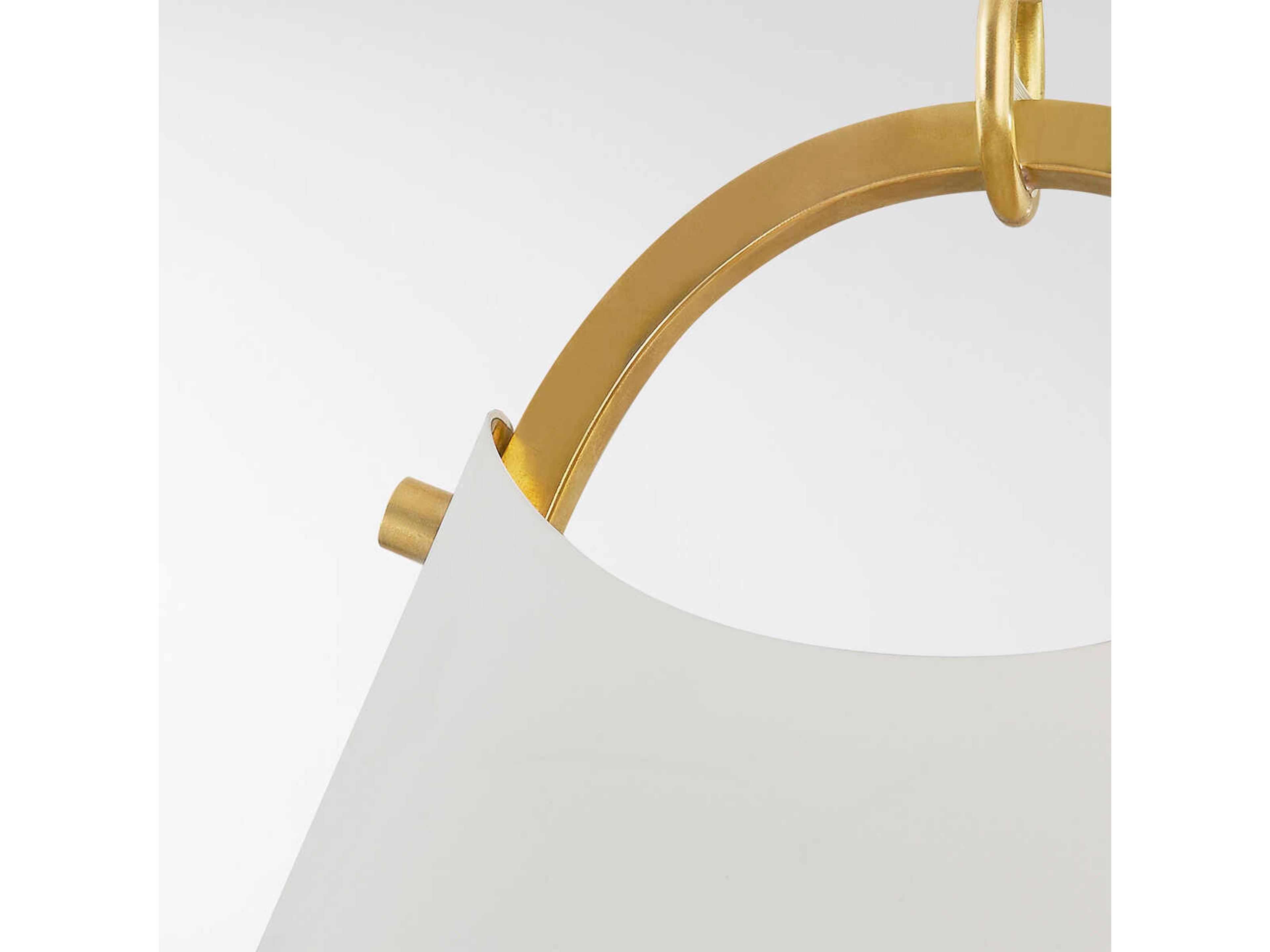 Hudson Valley Burnbay 1-Light Aged Brass White Bell Pendant