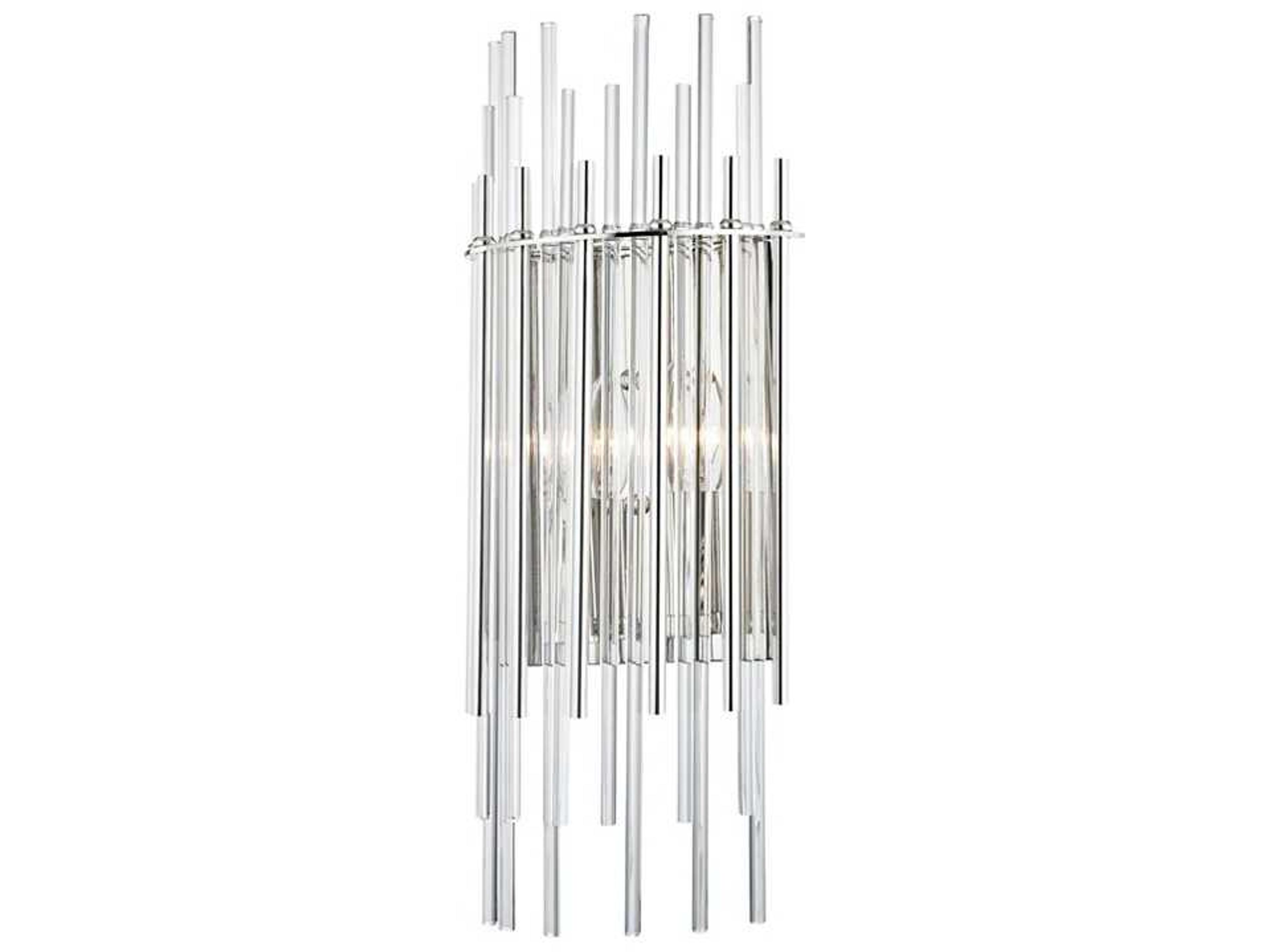 Hudson Valley Wallis 2-Light Polished Nickel Clear Glass Wall Sconce