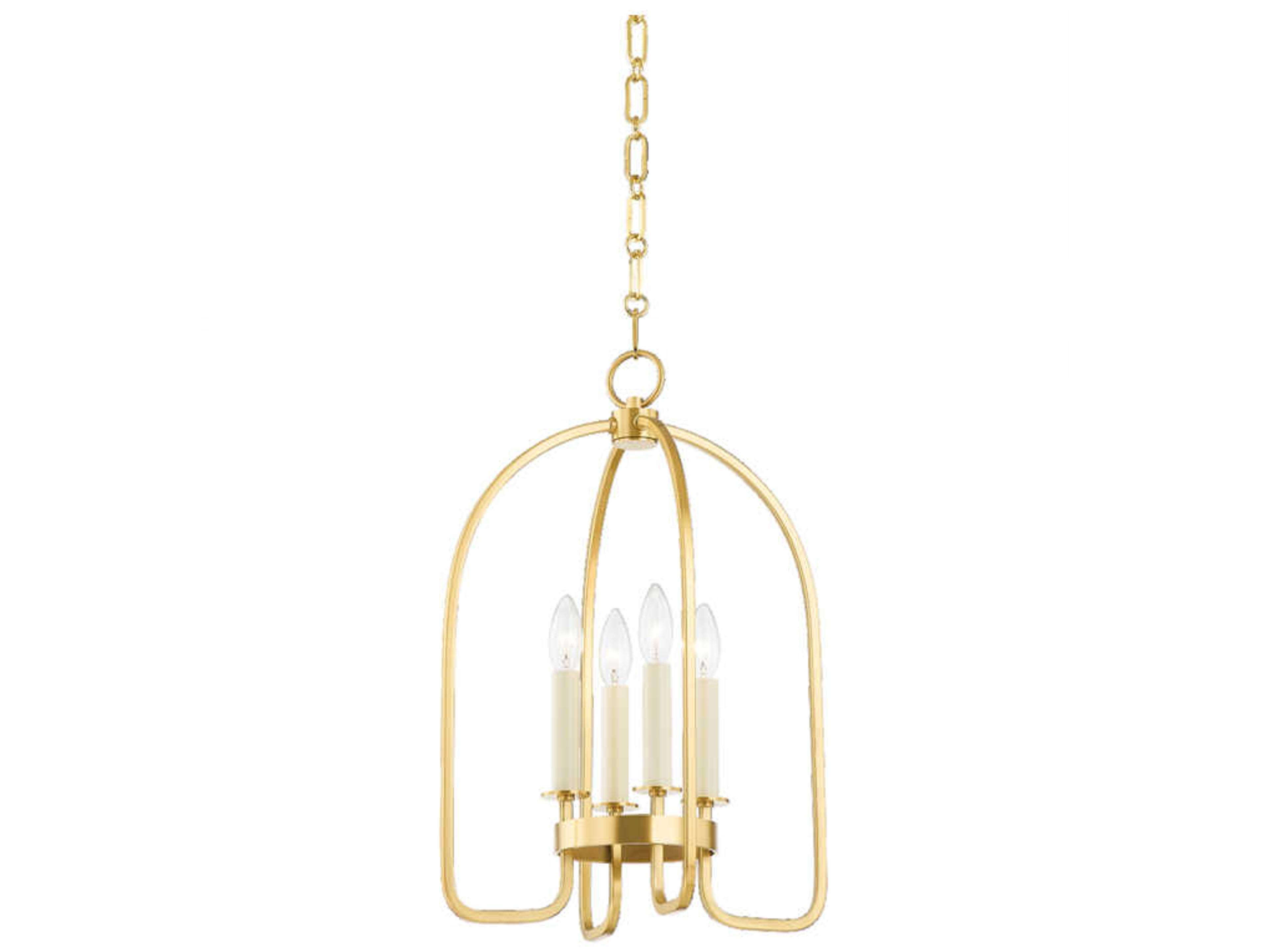 Oakville 4-Light Aged Brass Lantern Pendant