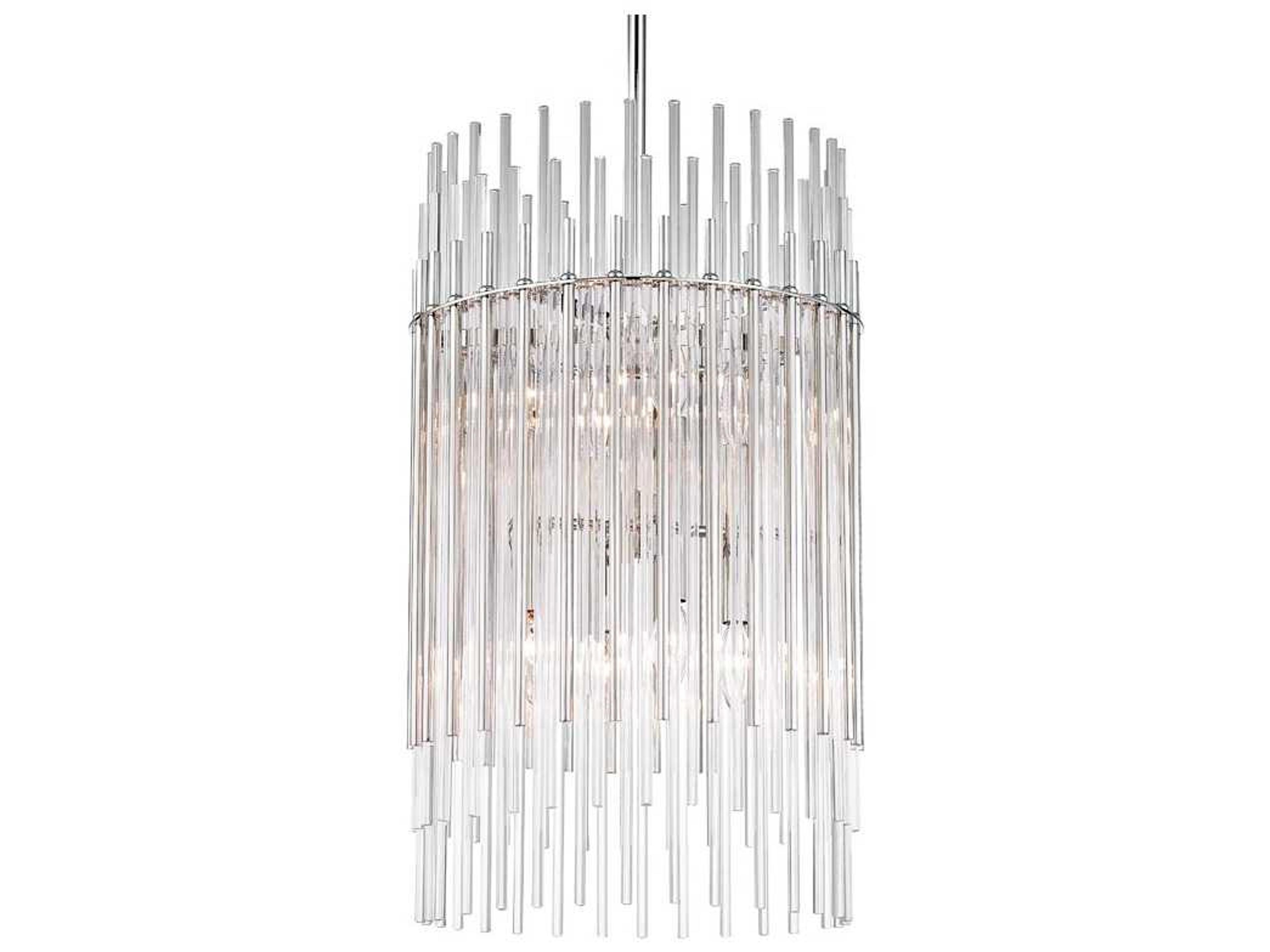 Hudson Valley Wallis 8-Light Polished Nickel Clear Glass Pendant