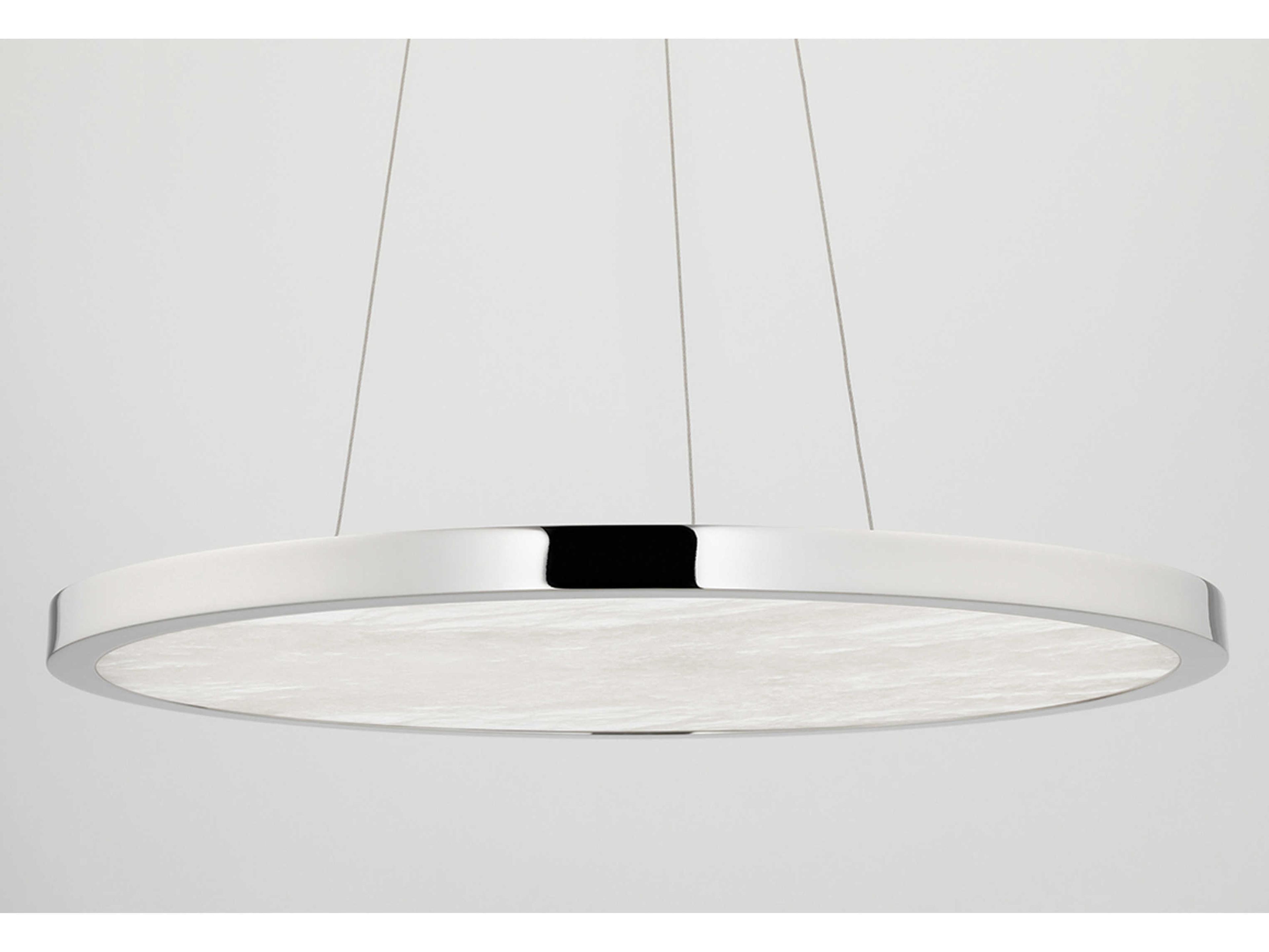 Hudson Valley Eastport 1-Light Polished Nickel Brass Glass LED Round Pendant