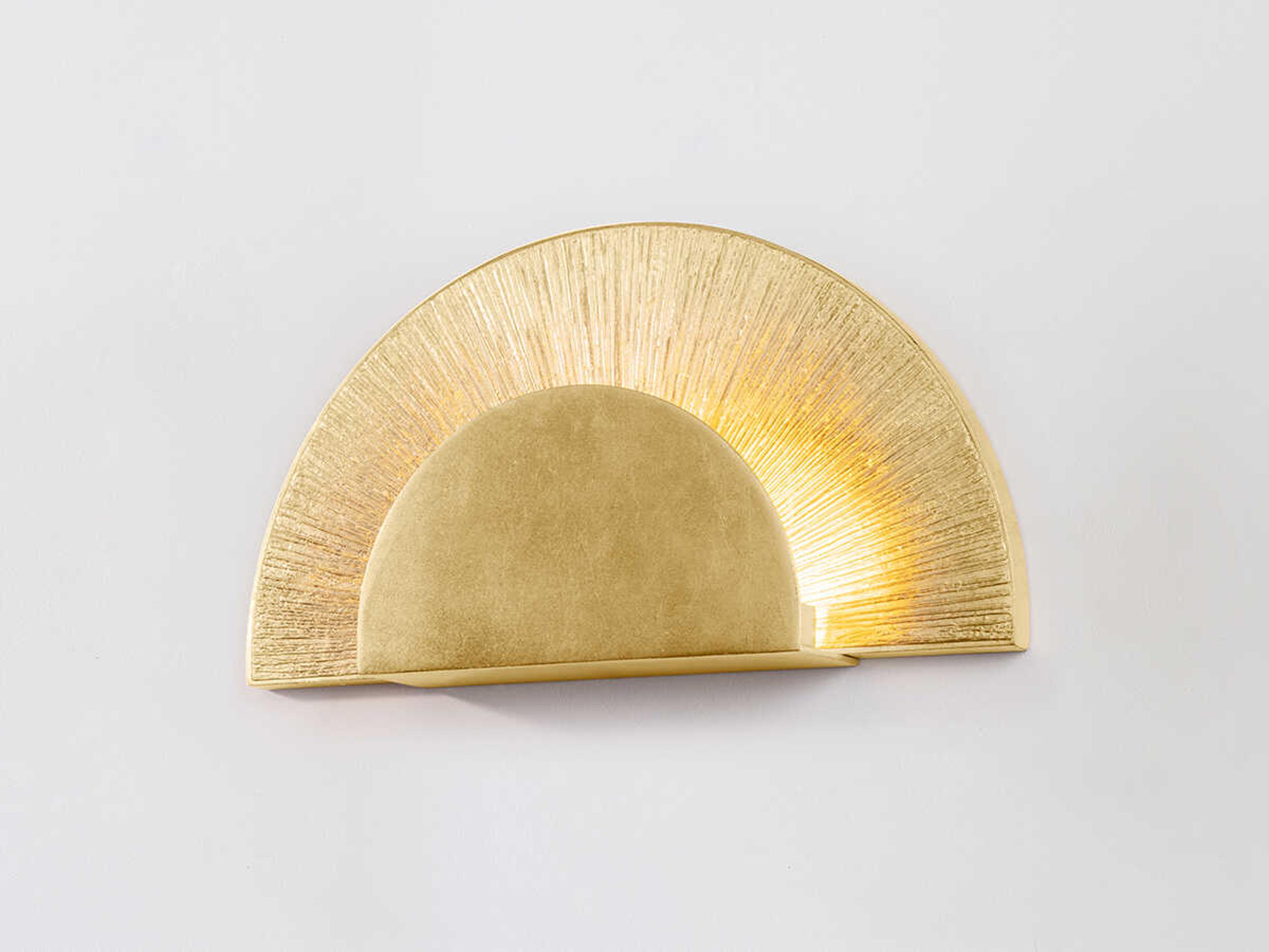 Hudson Valley Homecrest 1-Light Vintage Gold Leaf Wall Sconce
