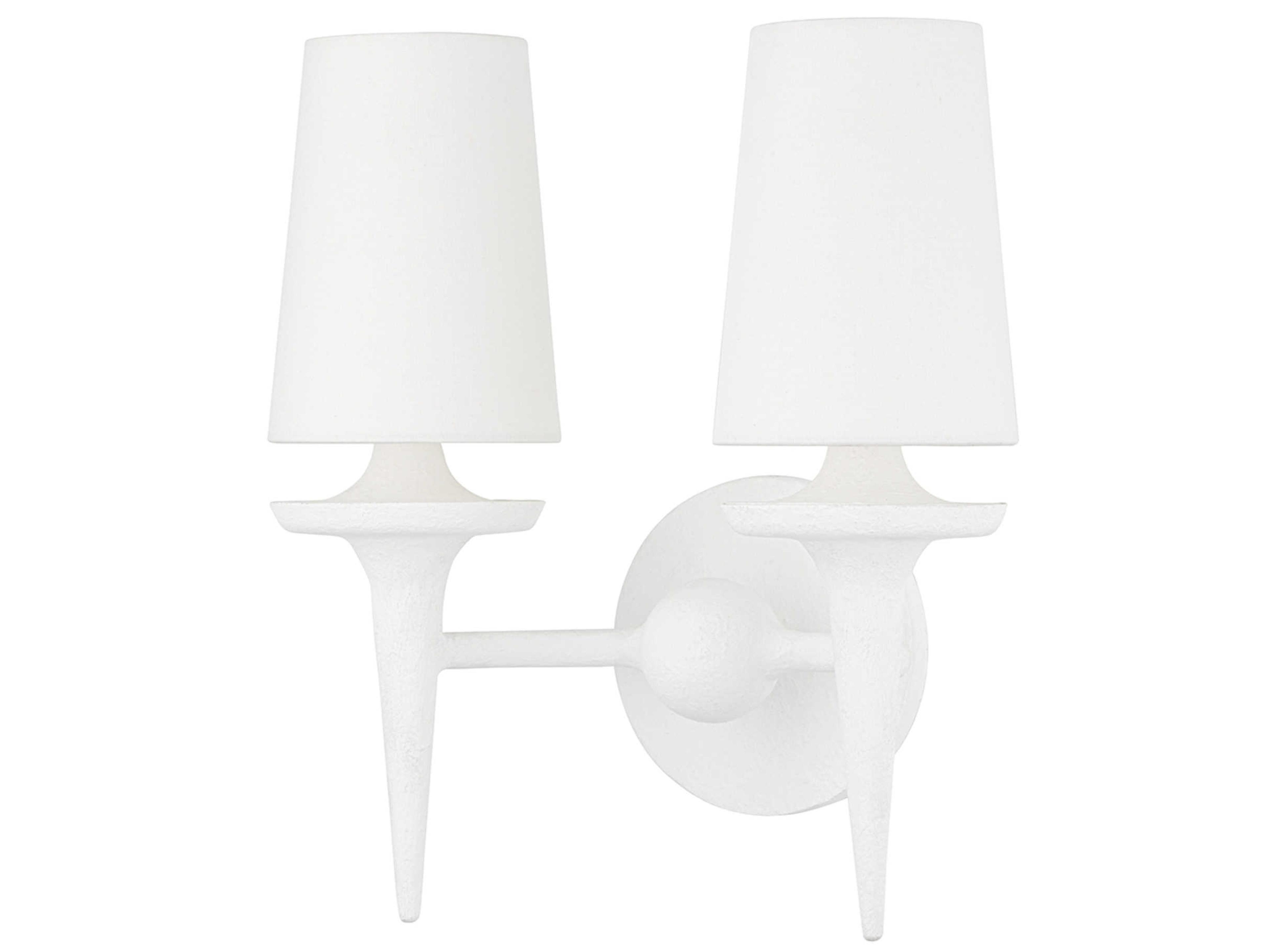 Torch 2-Light White Plaster Vanity Light